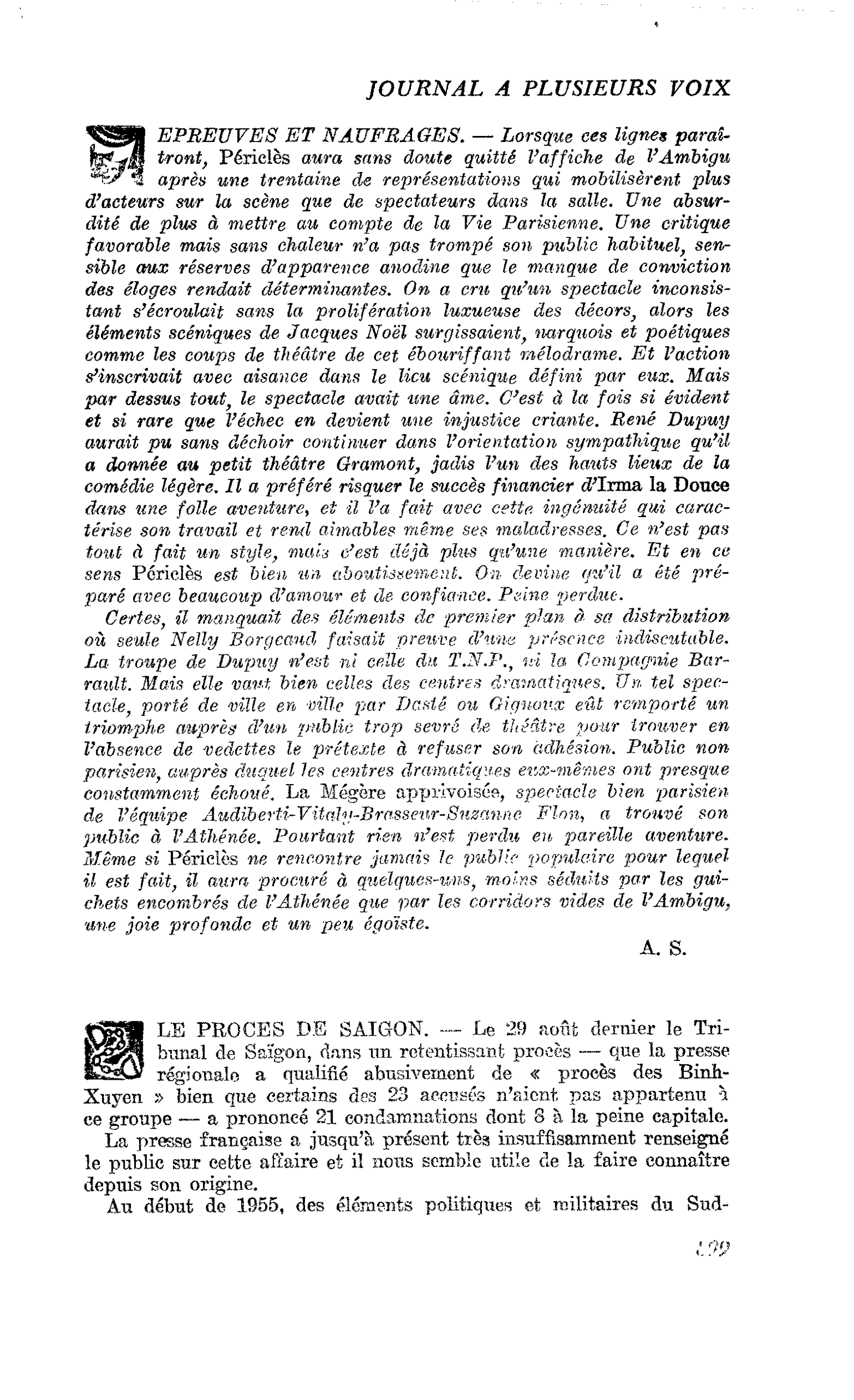EPREUVES ET NAUFRAGES