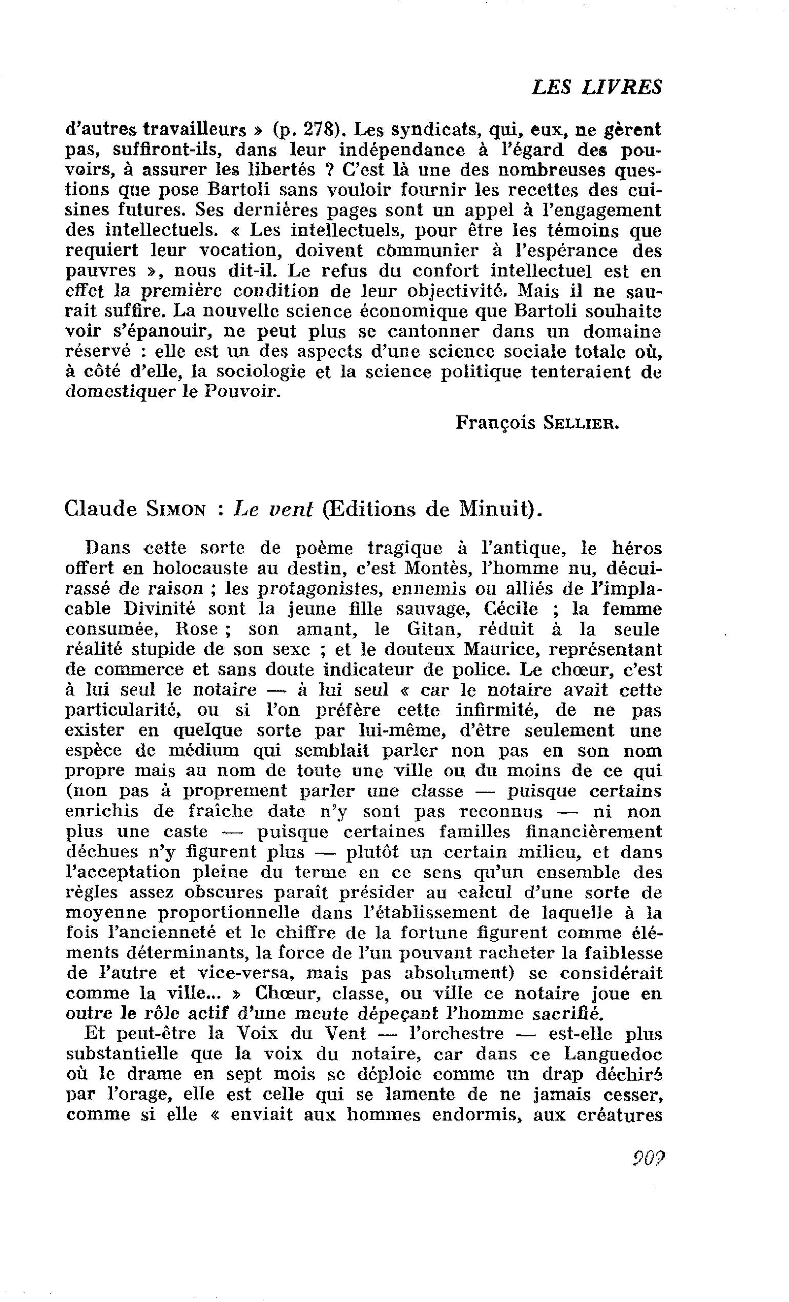 Claude Simon : Le vent