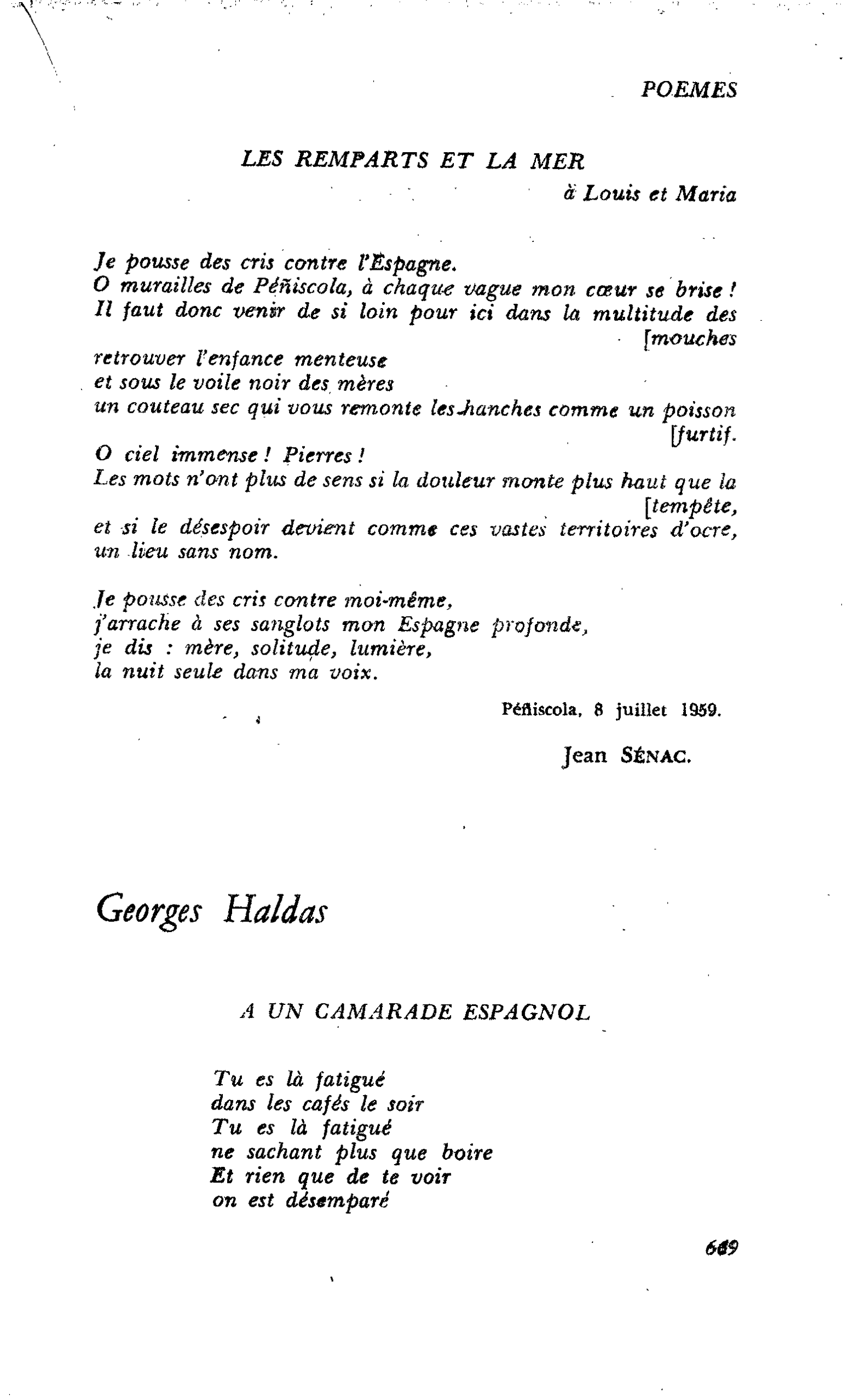 POÈMES : Georges Haldas