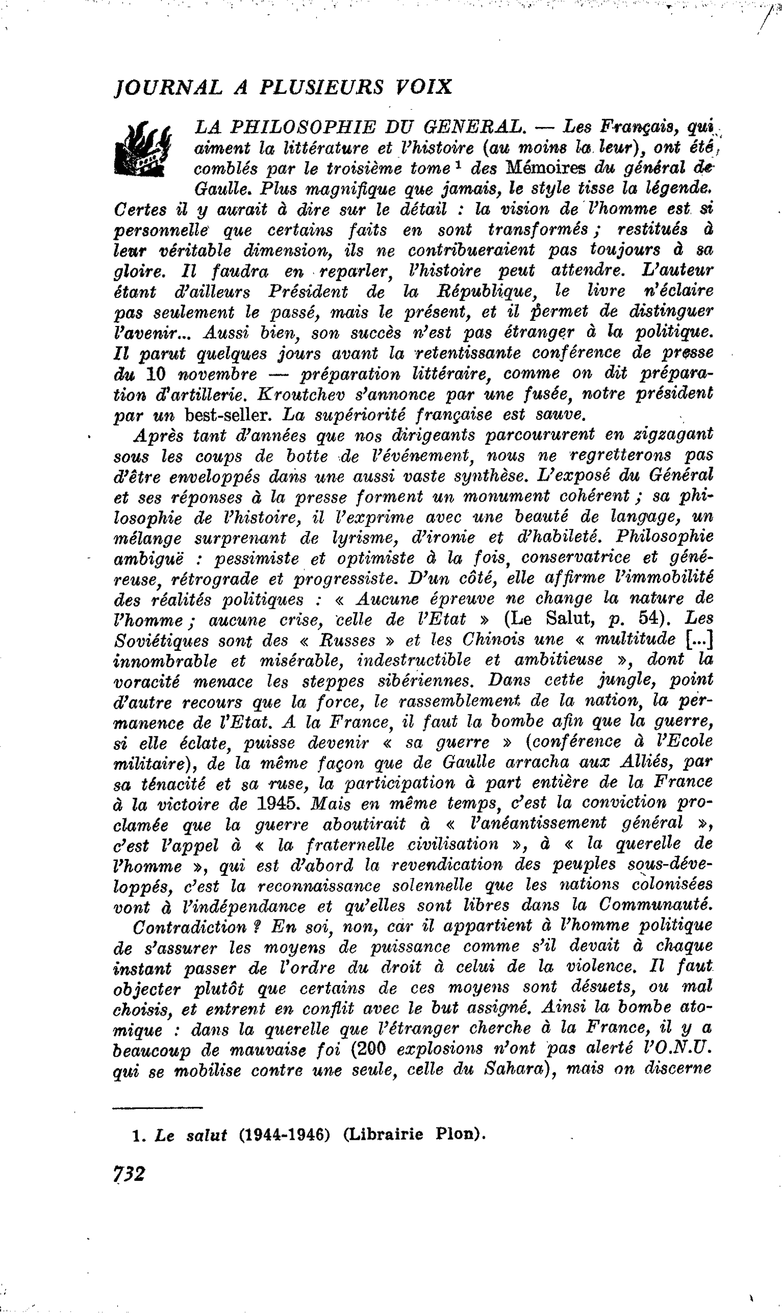 LA PHILOSOPHIE DU GENERAL