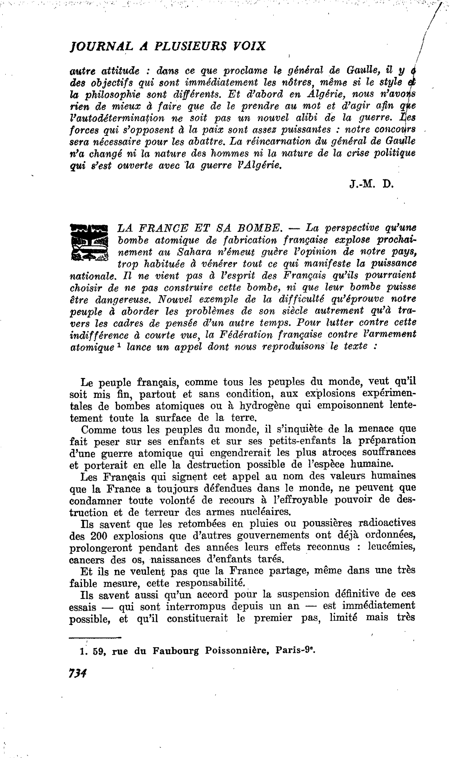 LA FRANCE ET SA BOMBE