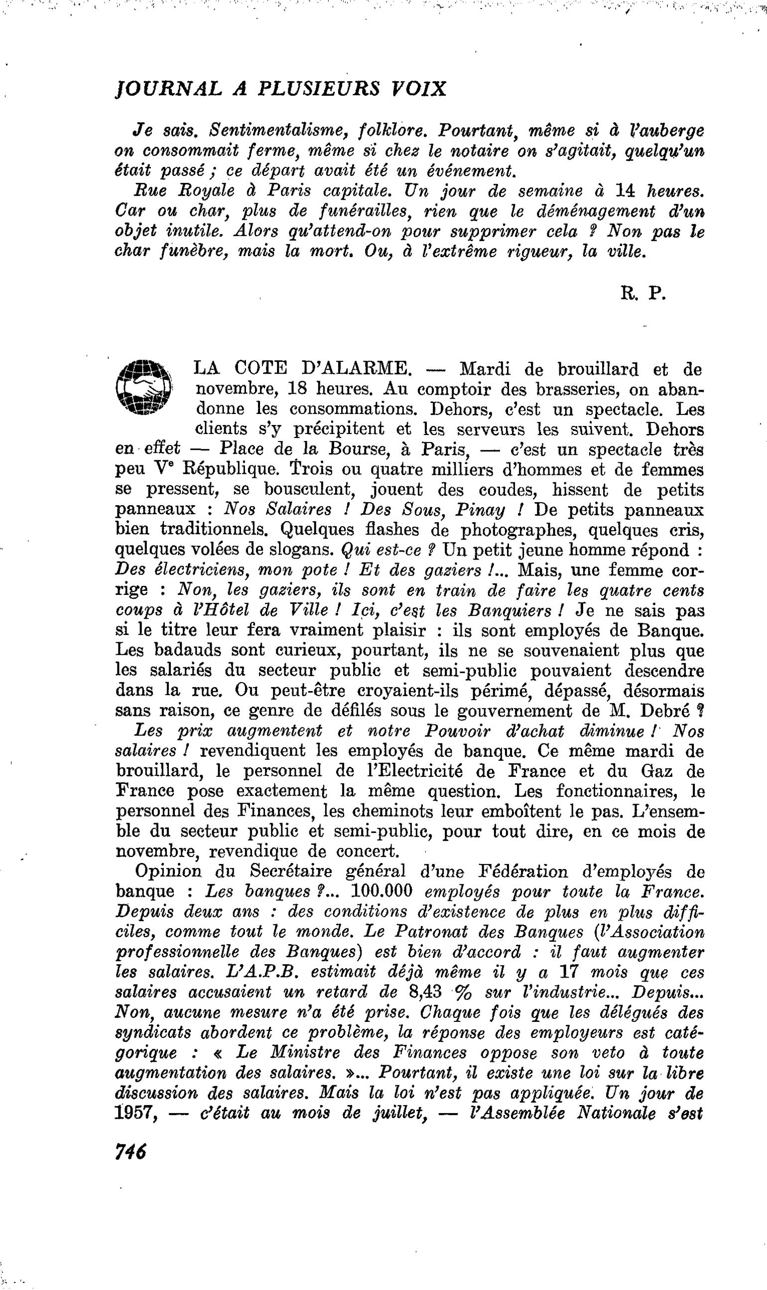 LA COTE D’ALARME