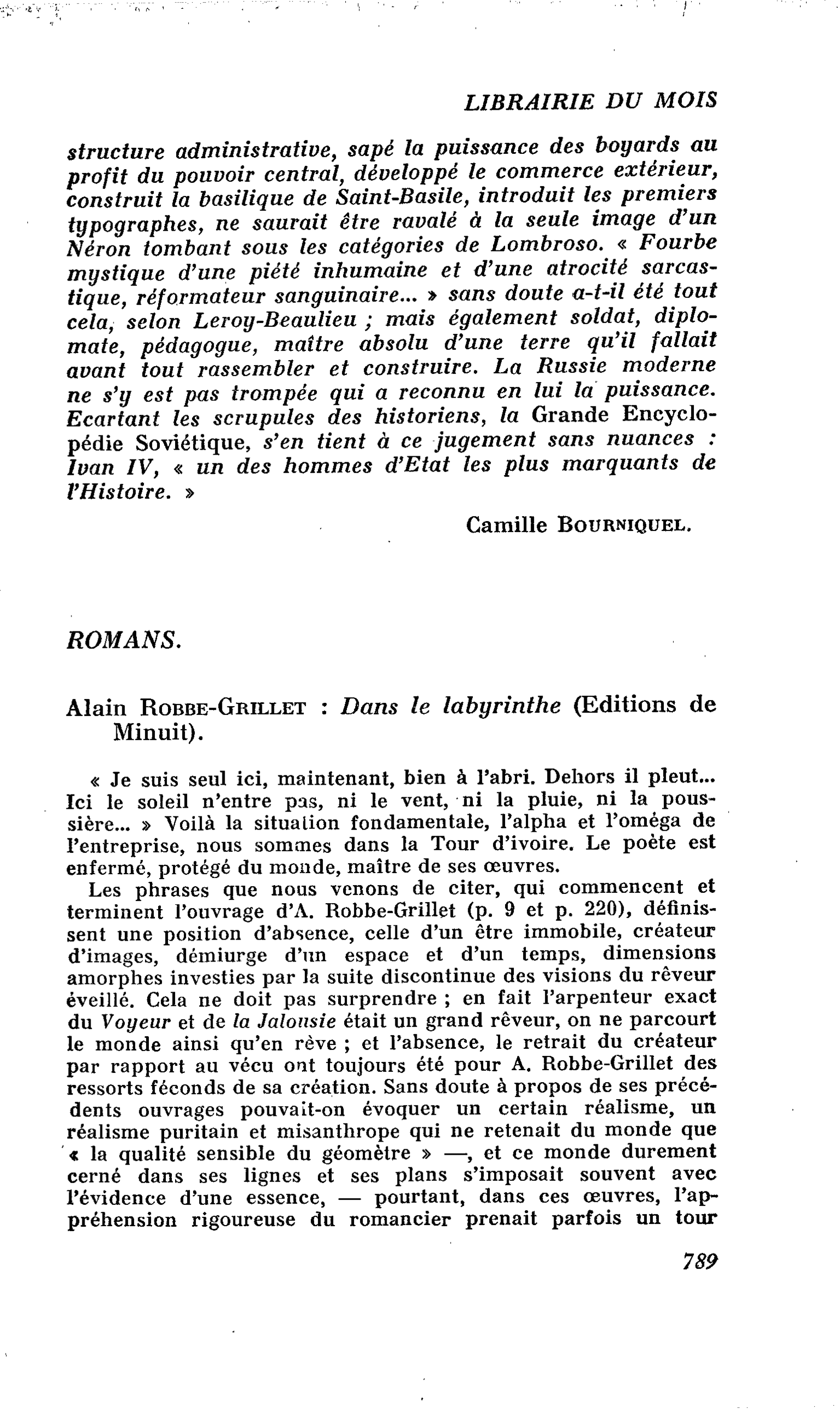 Alain Robbe-Grillet : Dans le labyrinthe