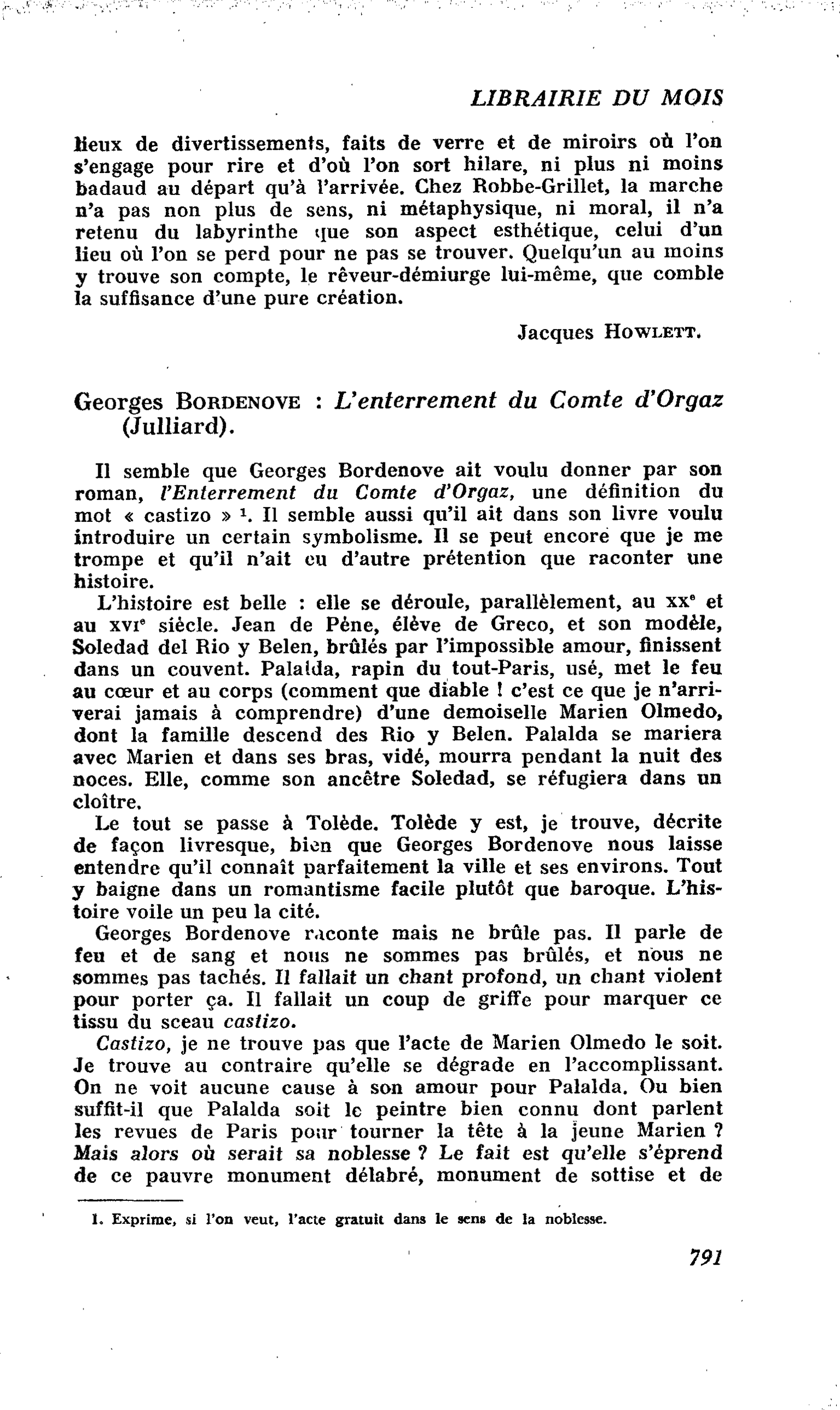 Georges Bordenove : L’enterrement du Comte d’Orgaz
