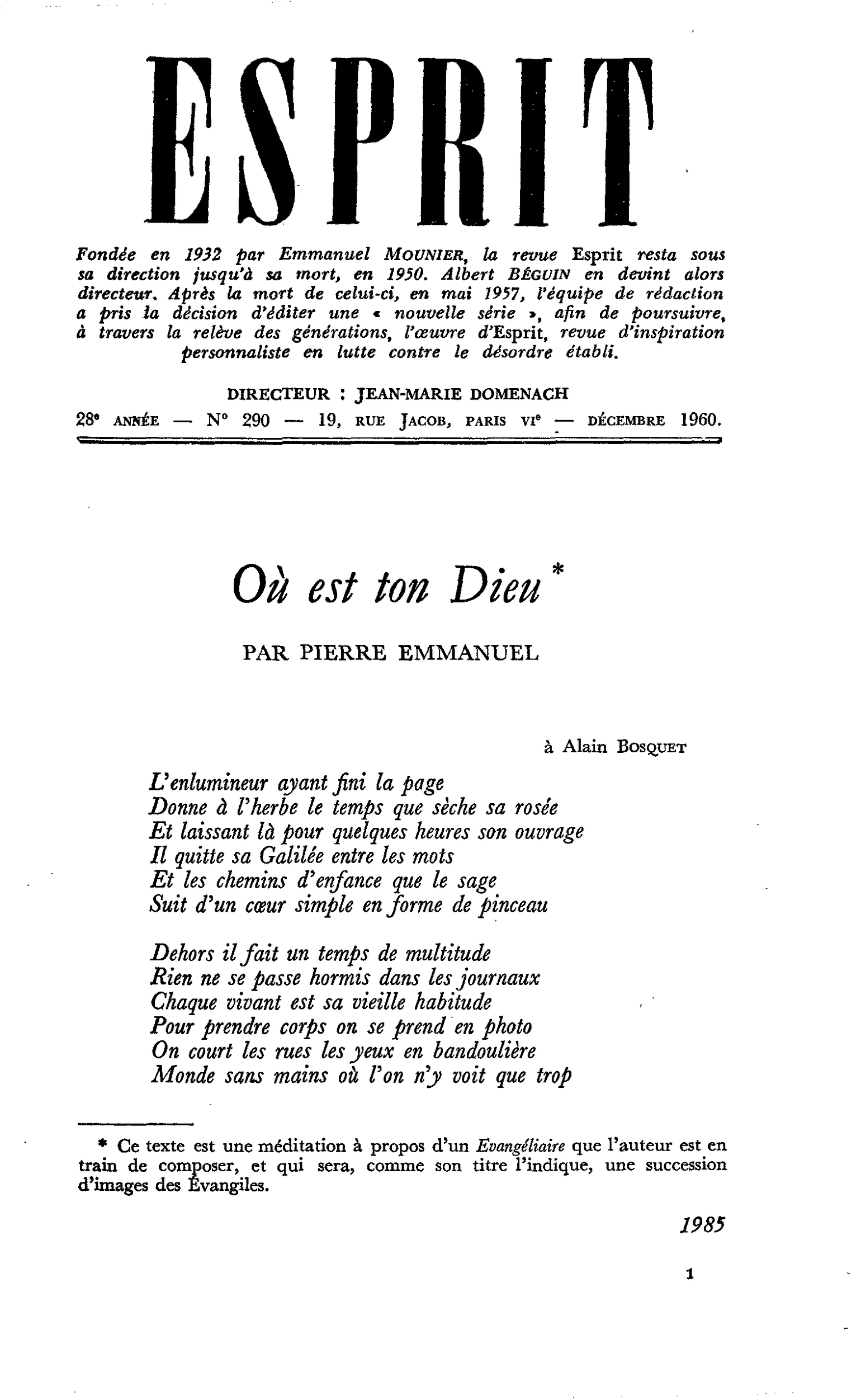 Où est ton Dieu