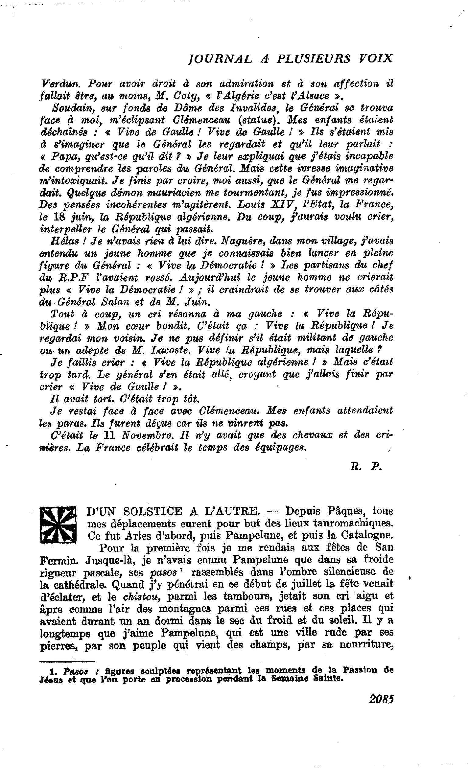 D’UN SOLSTICE A L’AUTRE