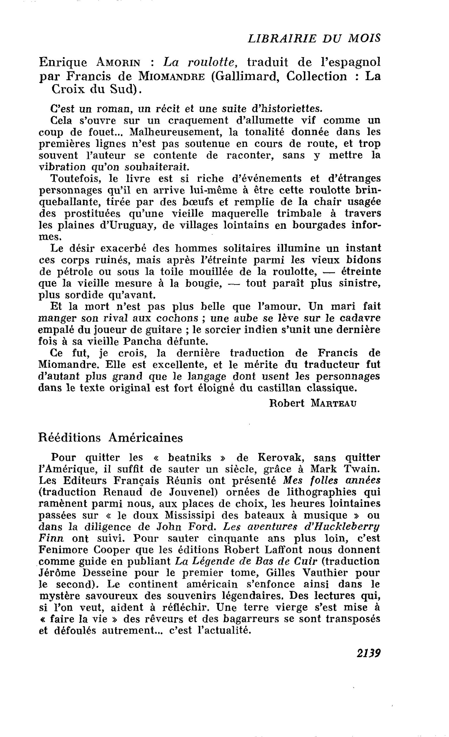 Rééditions Américaines
