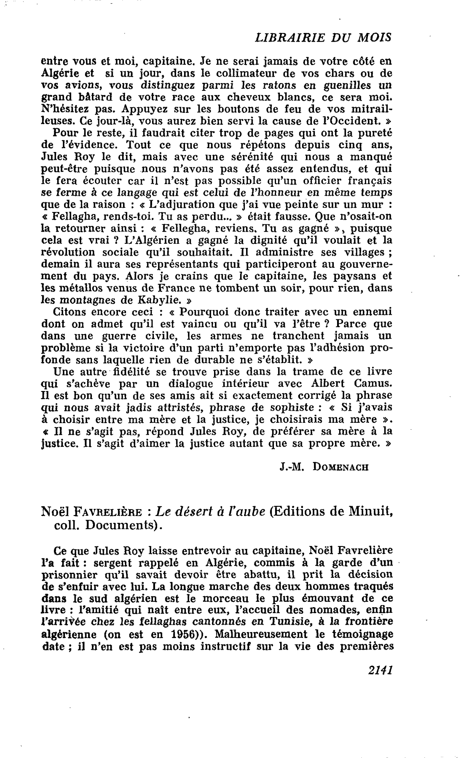 Noël Favrelière : Le désert à l’aube
