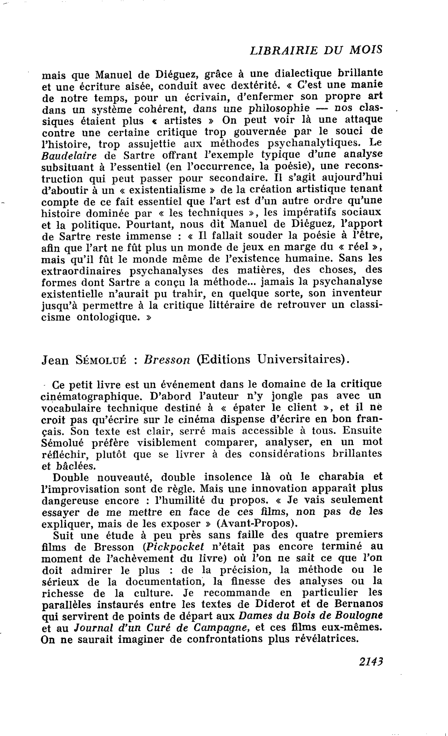 Jean Sémolué : Bresson