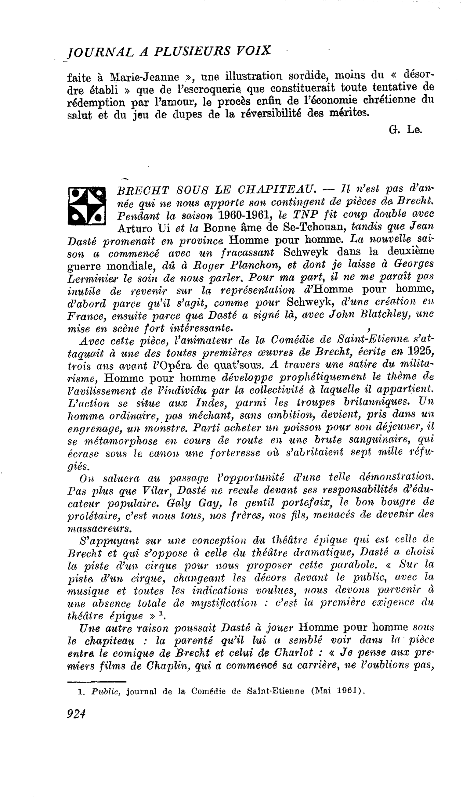 BRECHT SOUS LE CHAPITEAU