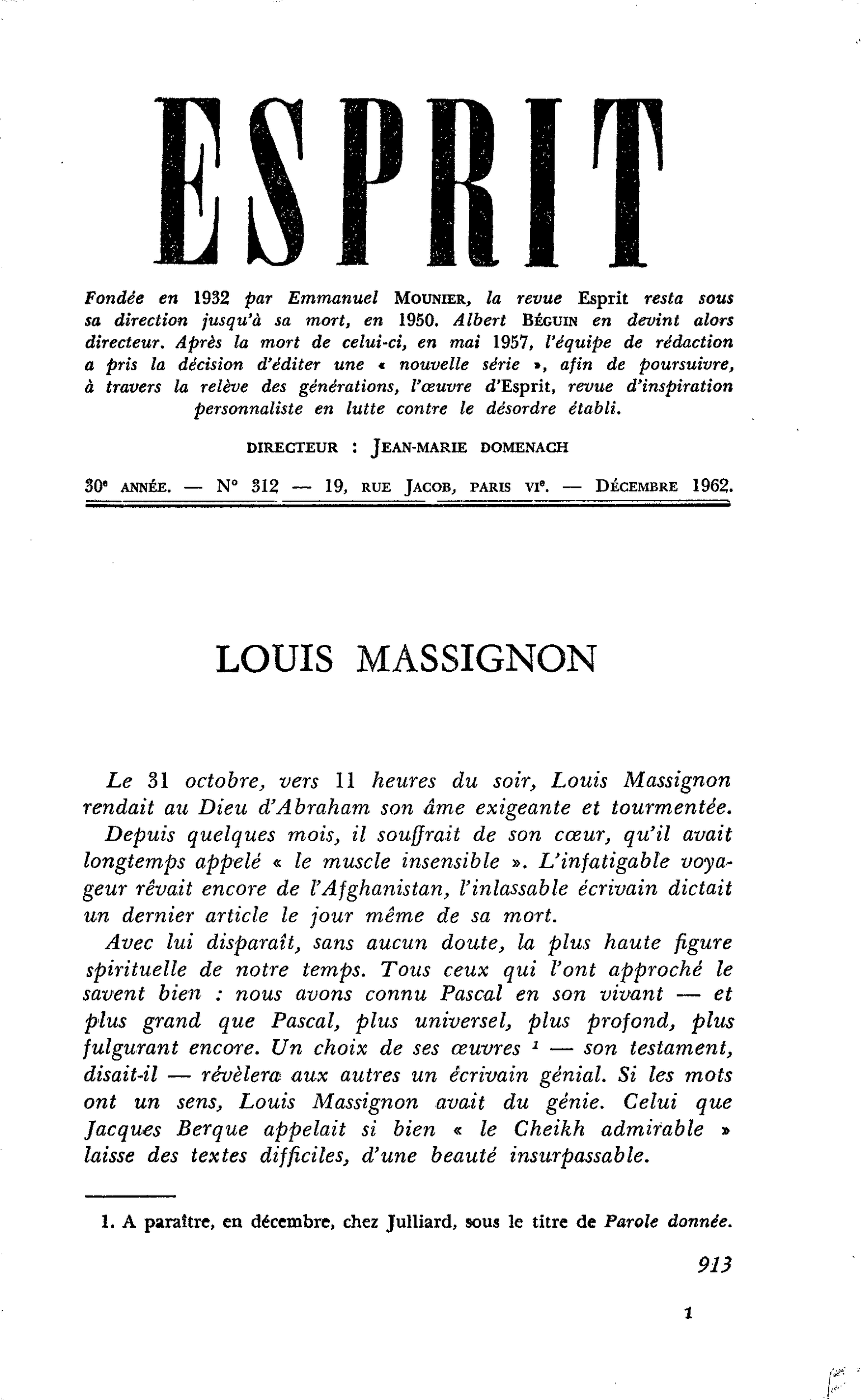 LOUIS MASSIGNON