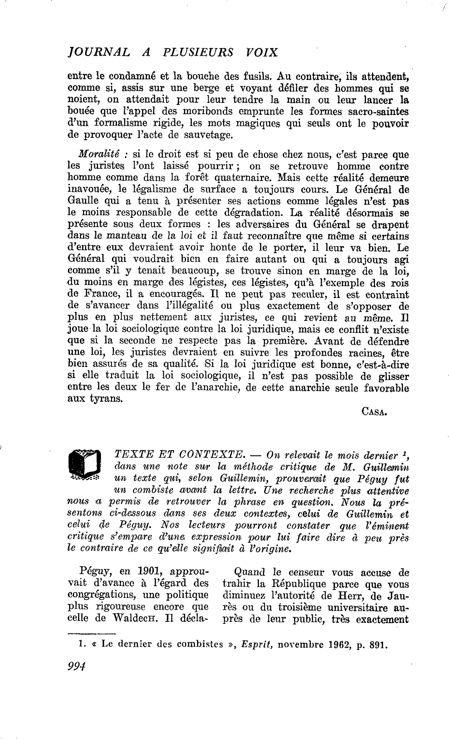 TEXTE ET CONTEXTE