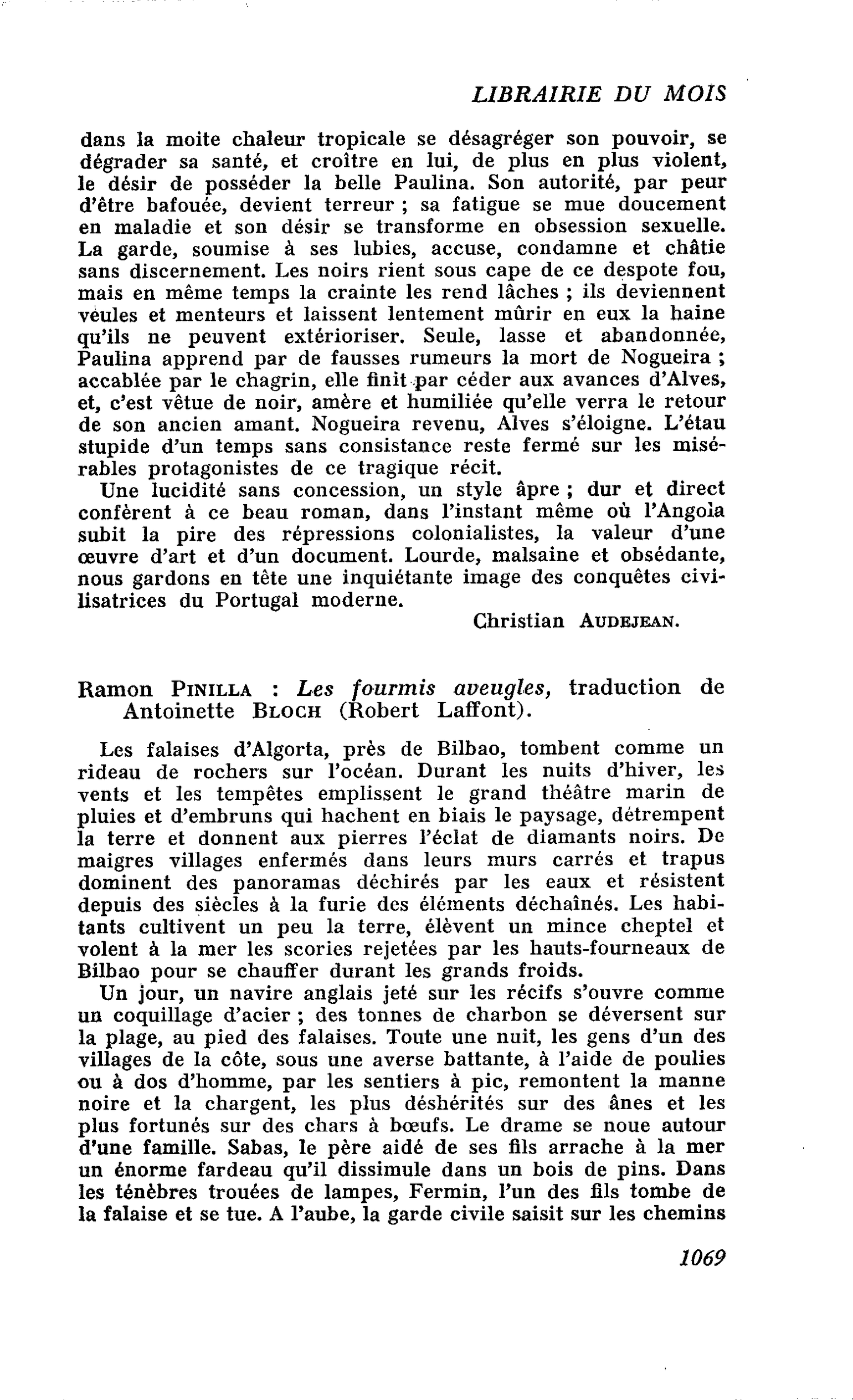 Ramon Pinilla : Les fourmis aveugles