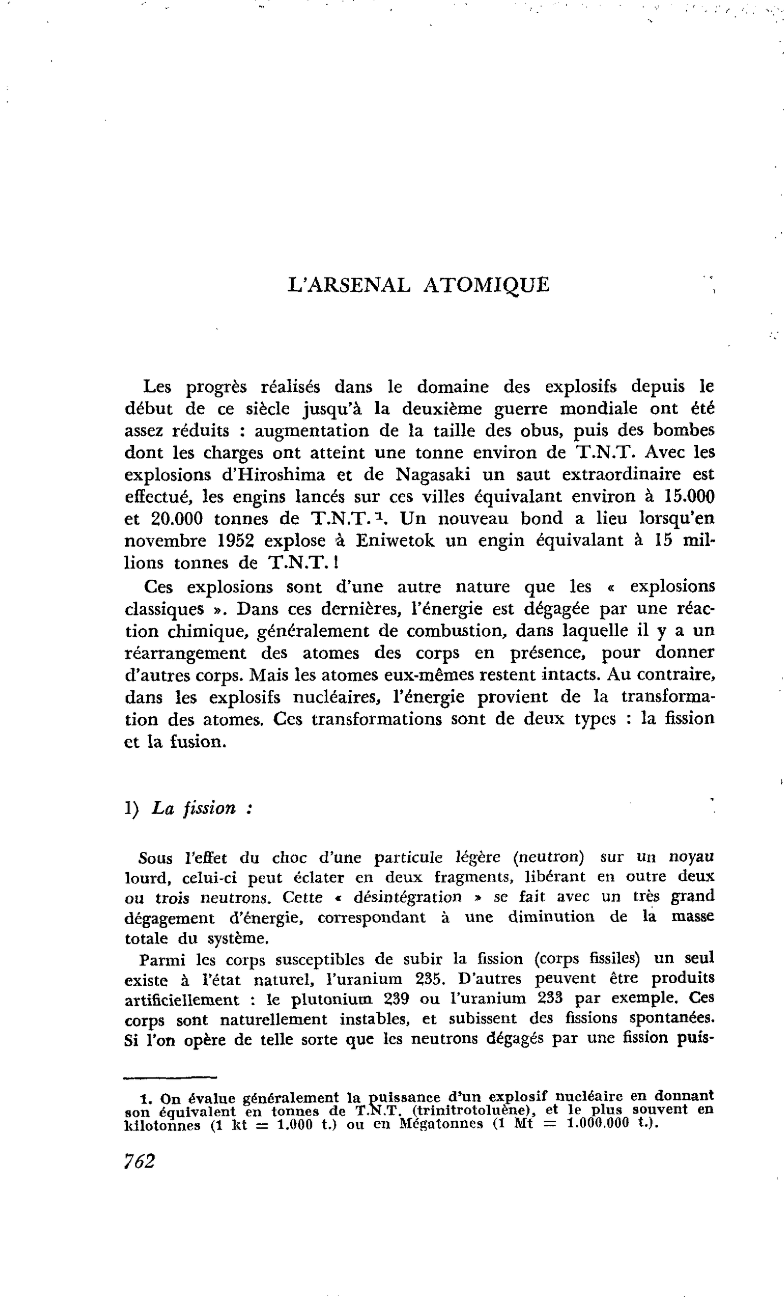 L’ARSENAL ATOMIQUE