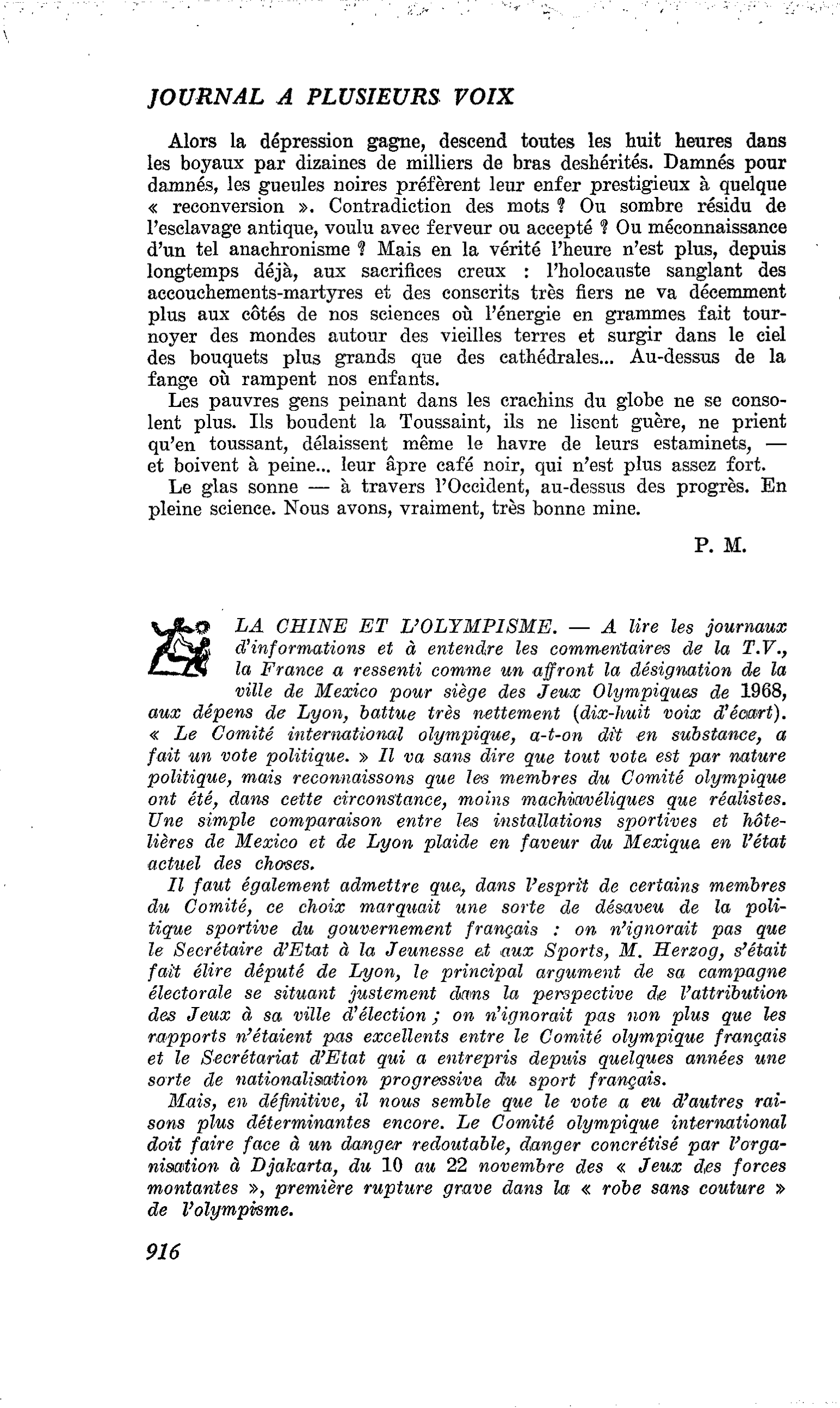 LA CHINE ET L’OLYMPISME