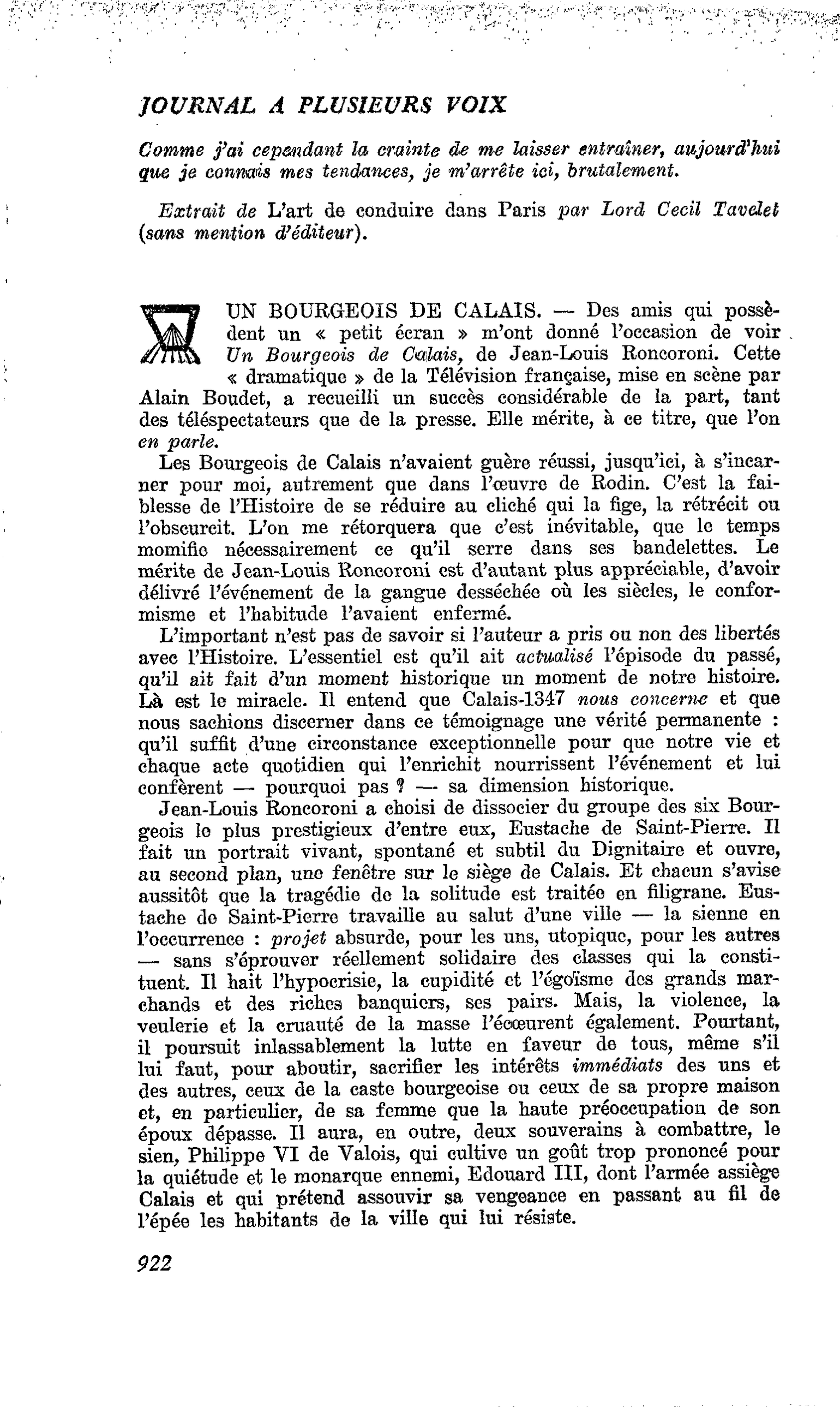UN BOURGEOIS DE CALAIS