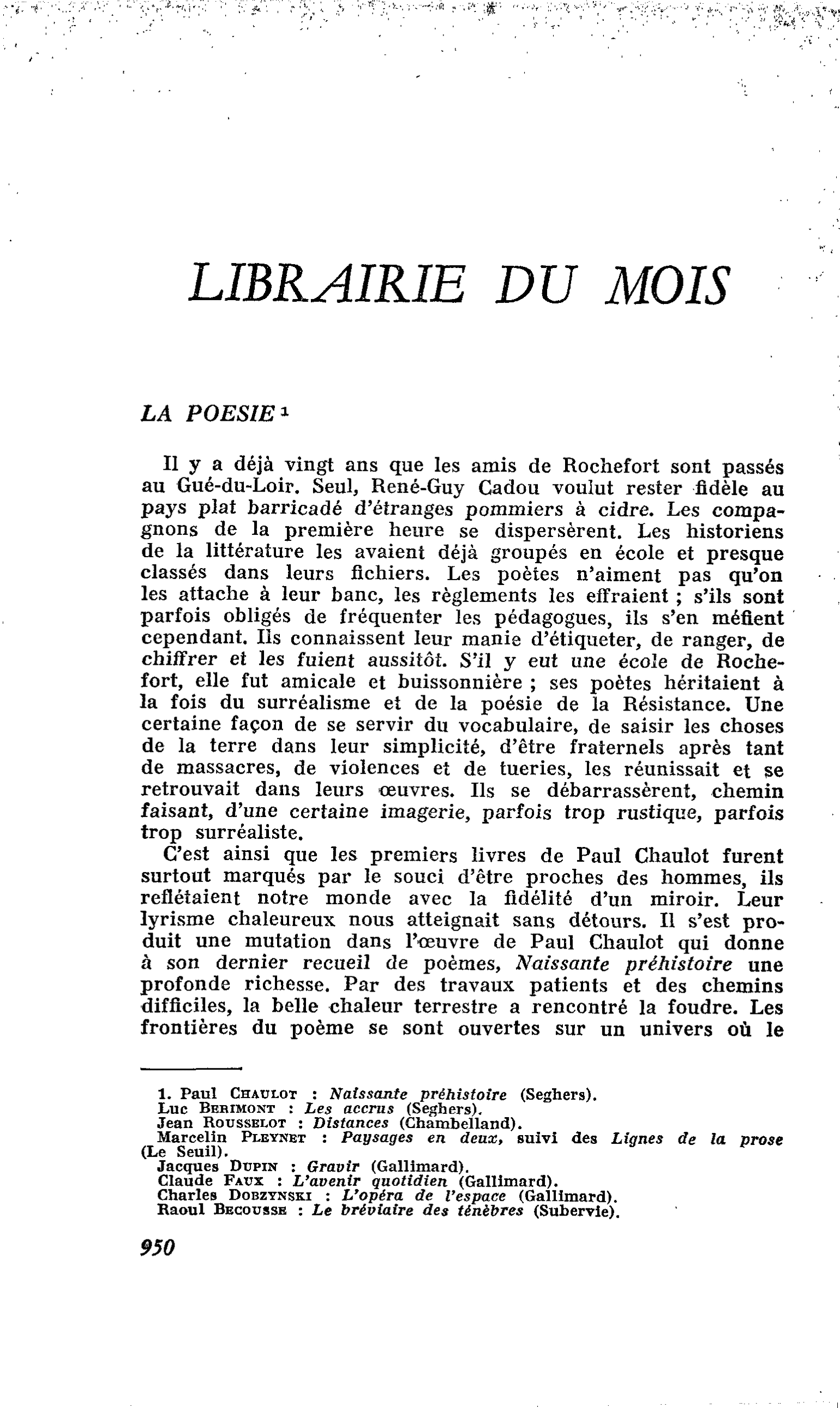 LA POESIE