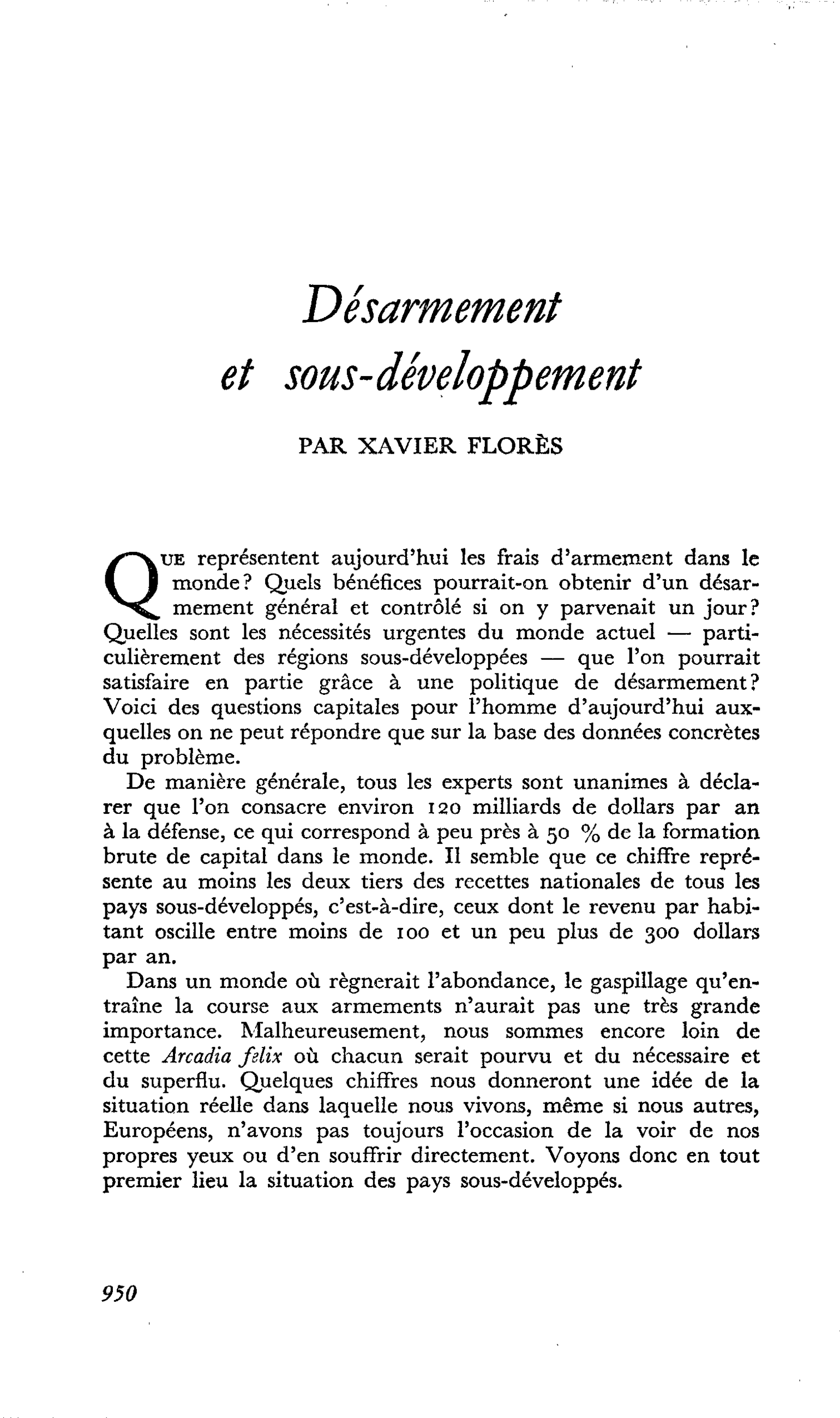 Désarmement et sous-développement