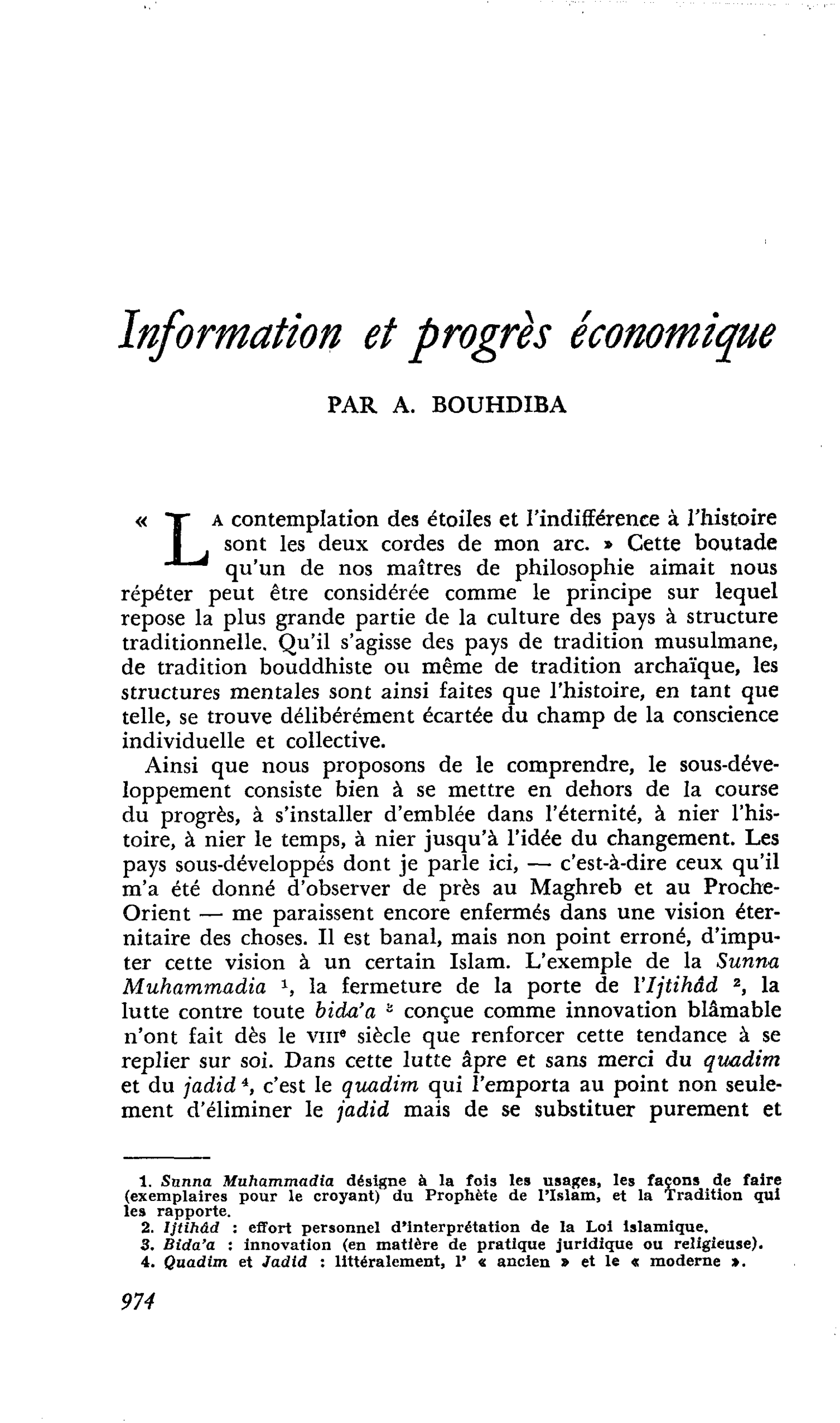 Information et progrès économique