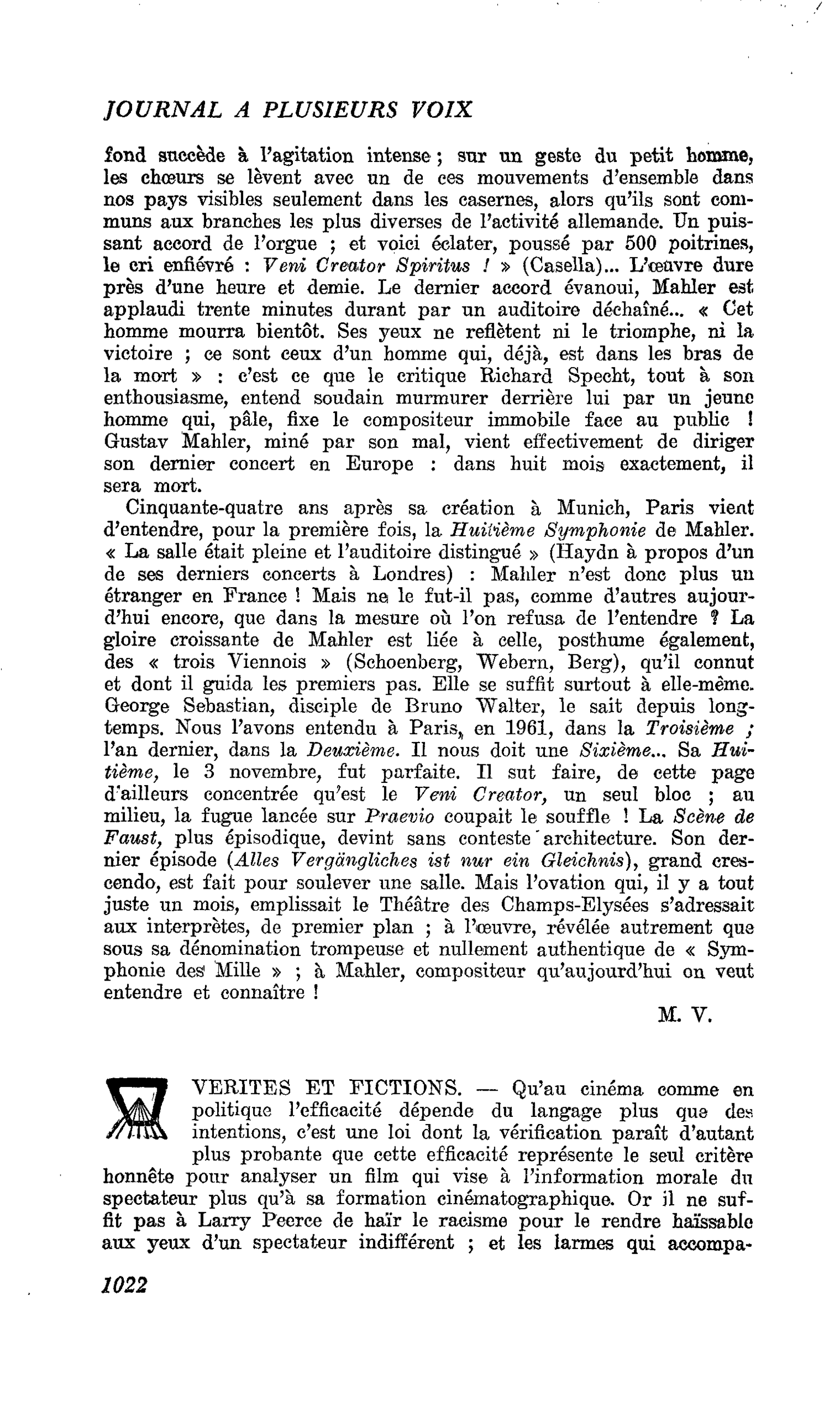 VERITES ET FICTIONS
