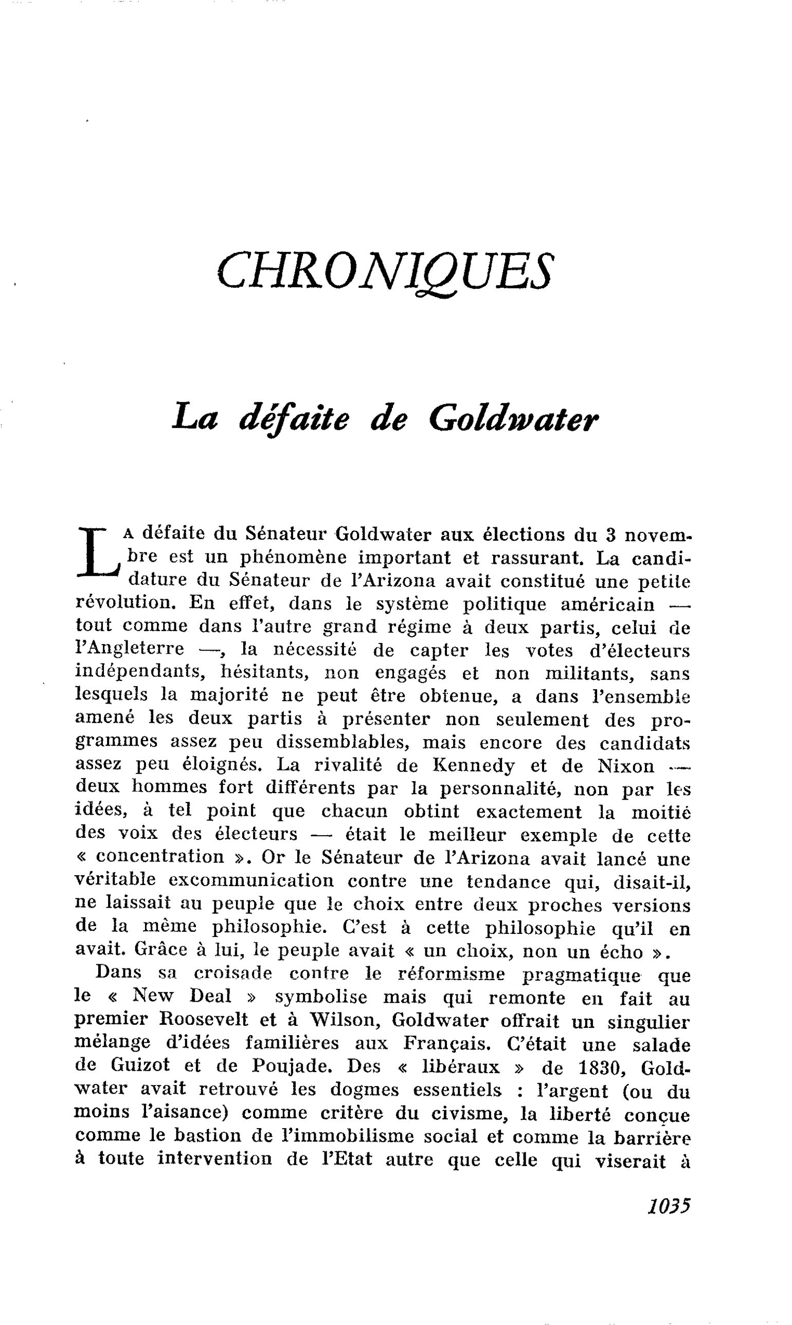La défaite de Goldwater