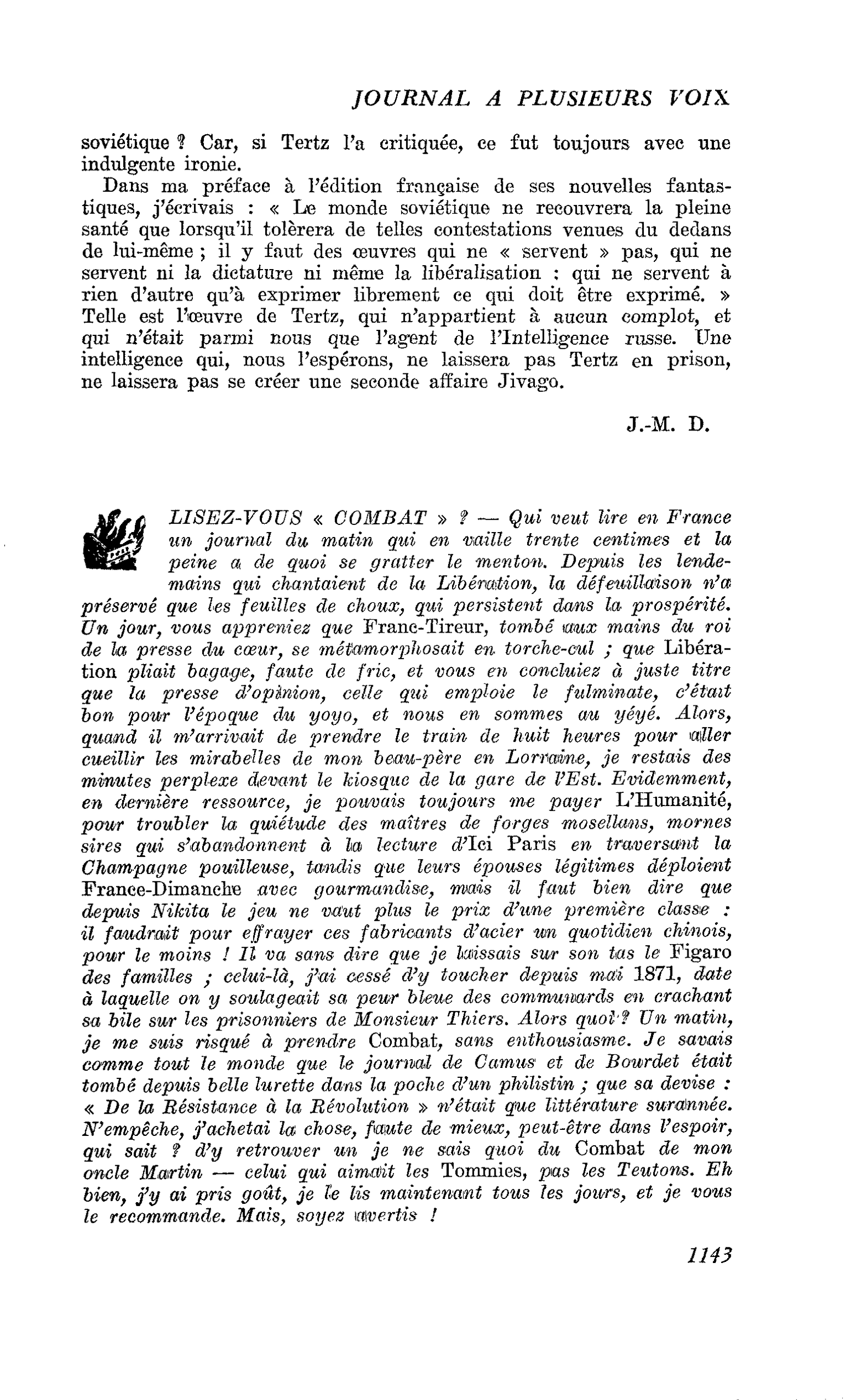 LISEZ-VOUS « COMBAT » ?