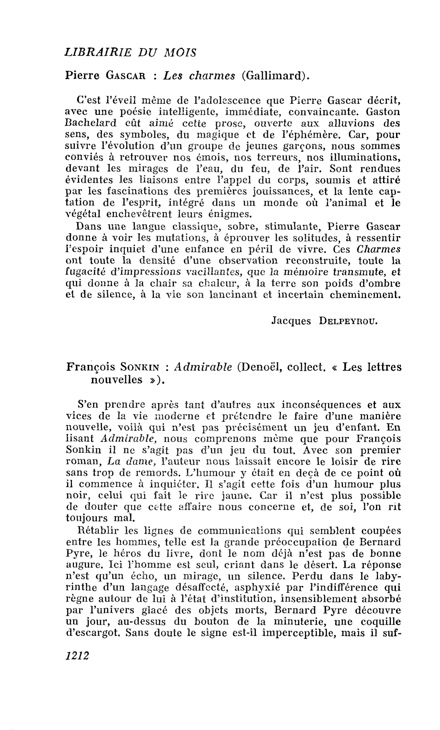 Pierre Gascar : Les charmes