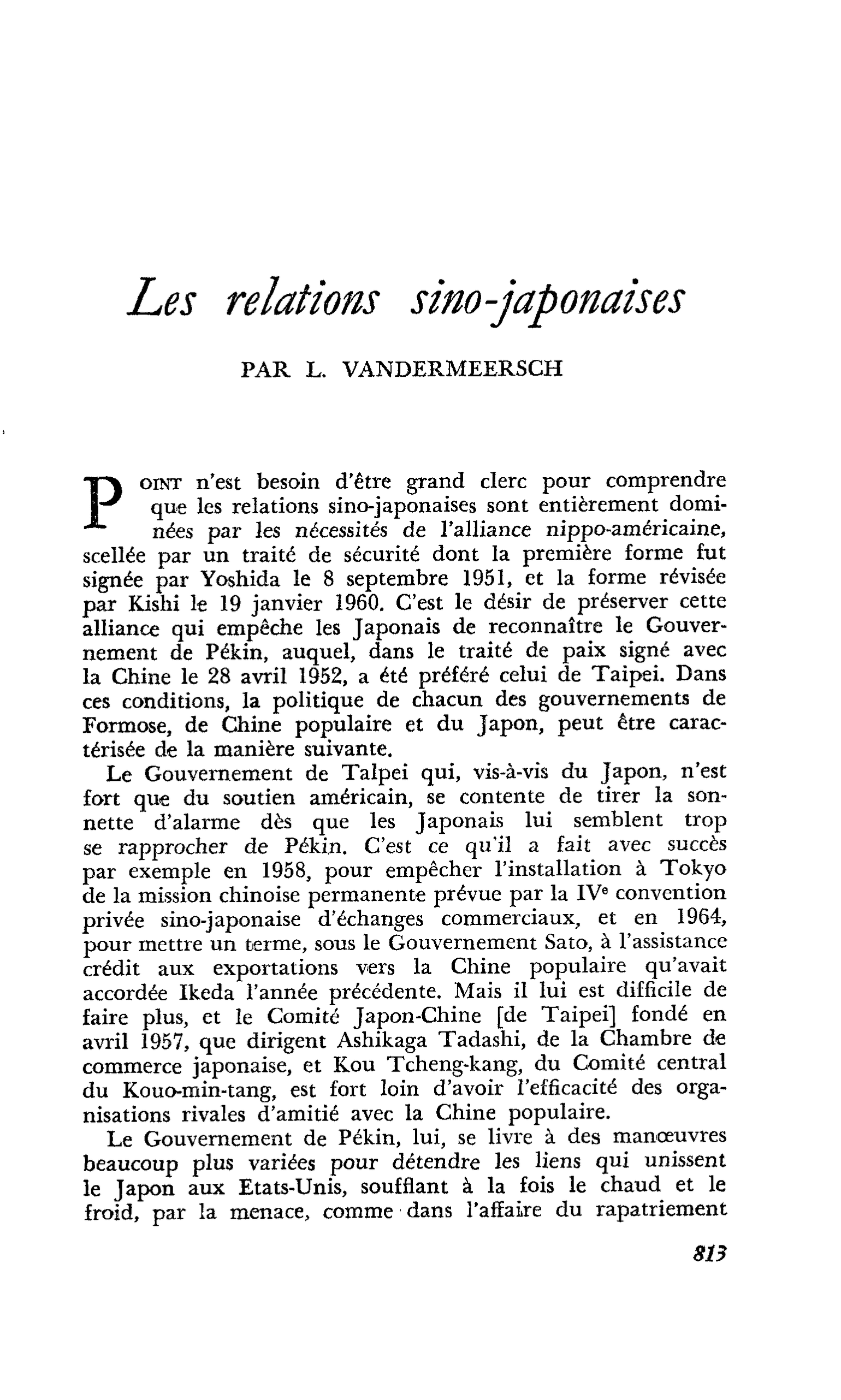 Les relations sino-japonaises