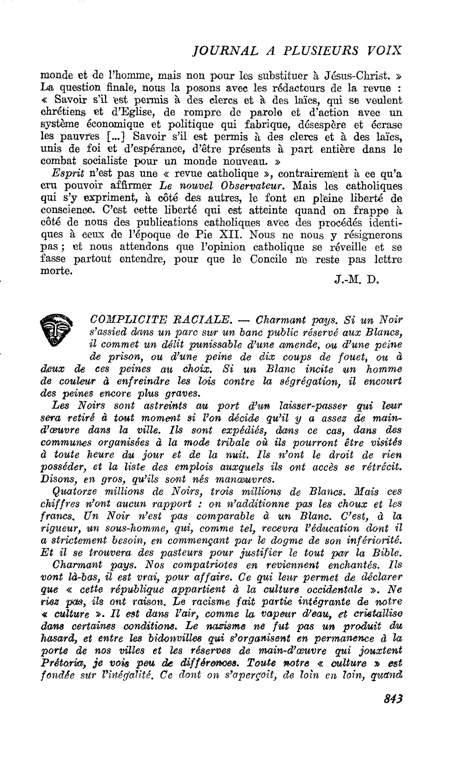 COMPLICITE RACIALE