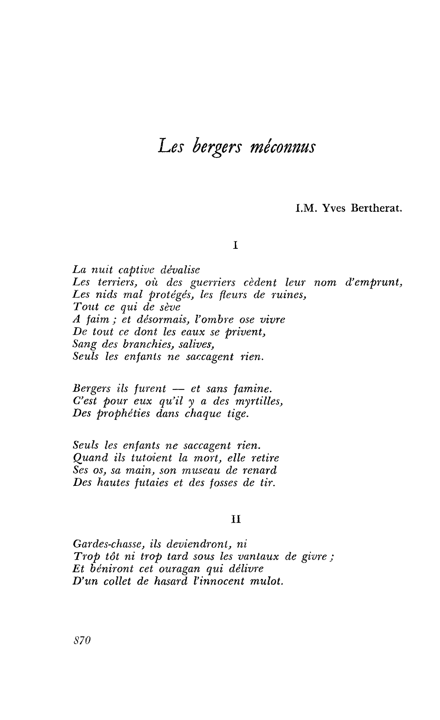 Les bergers méconnus