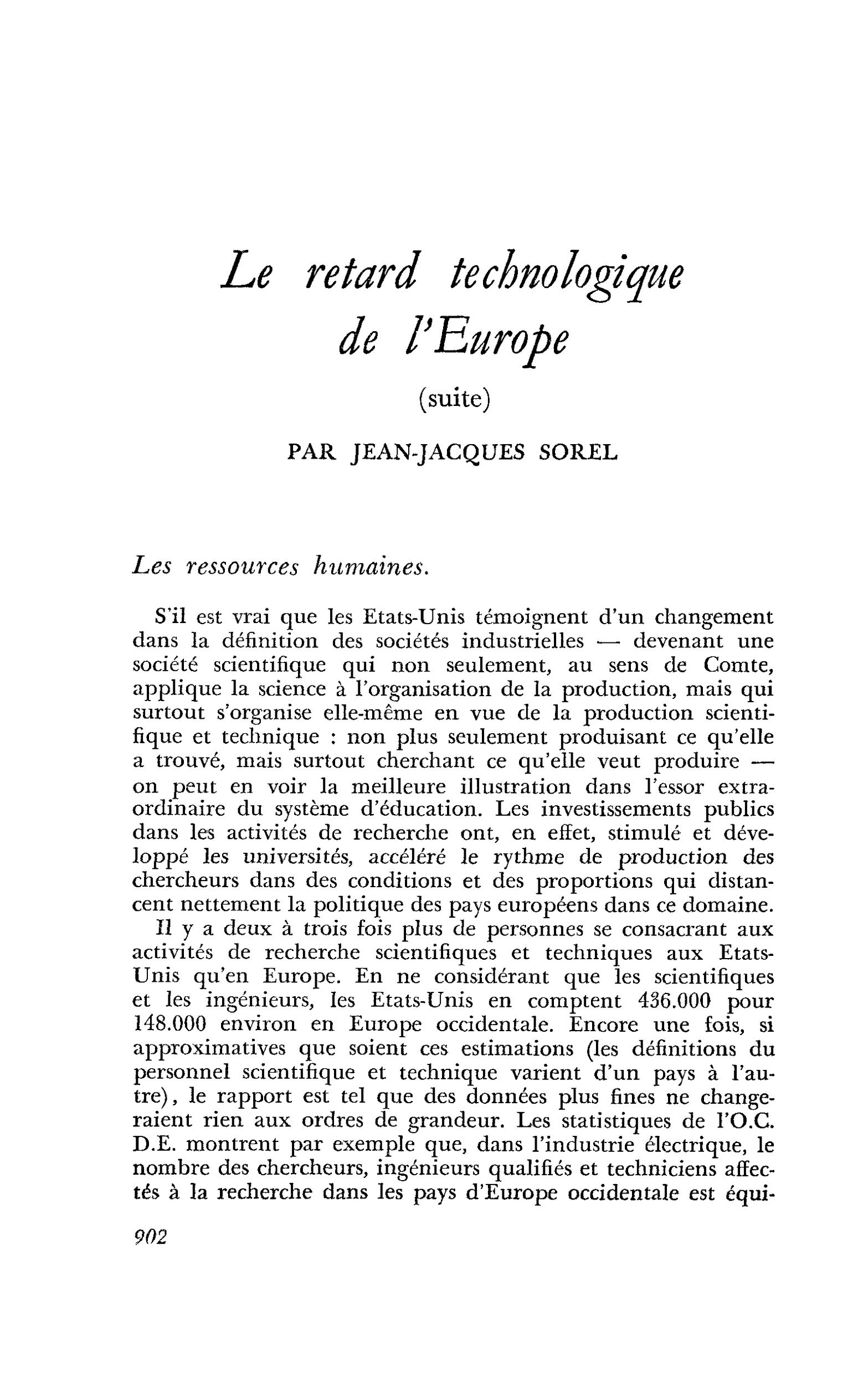 Le retard technologique de l’Europe (suite)