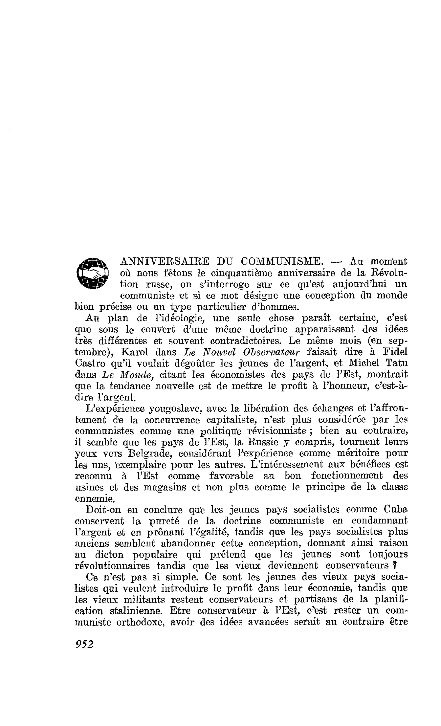 ANNIVERSAIRE DU COMMUNISME