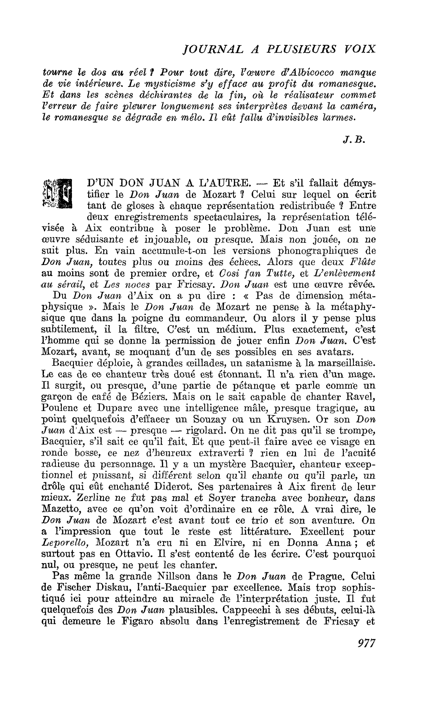 D’UN DON JUAN A L’AUTRE