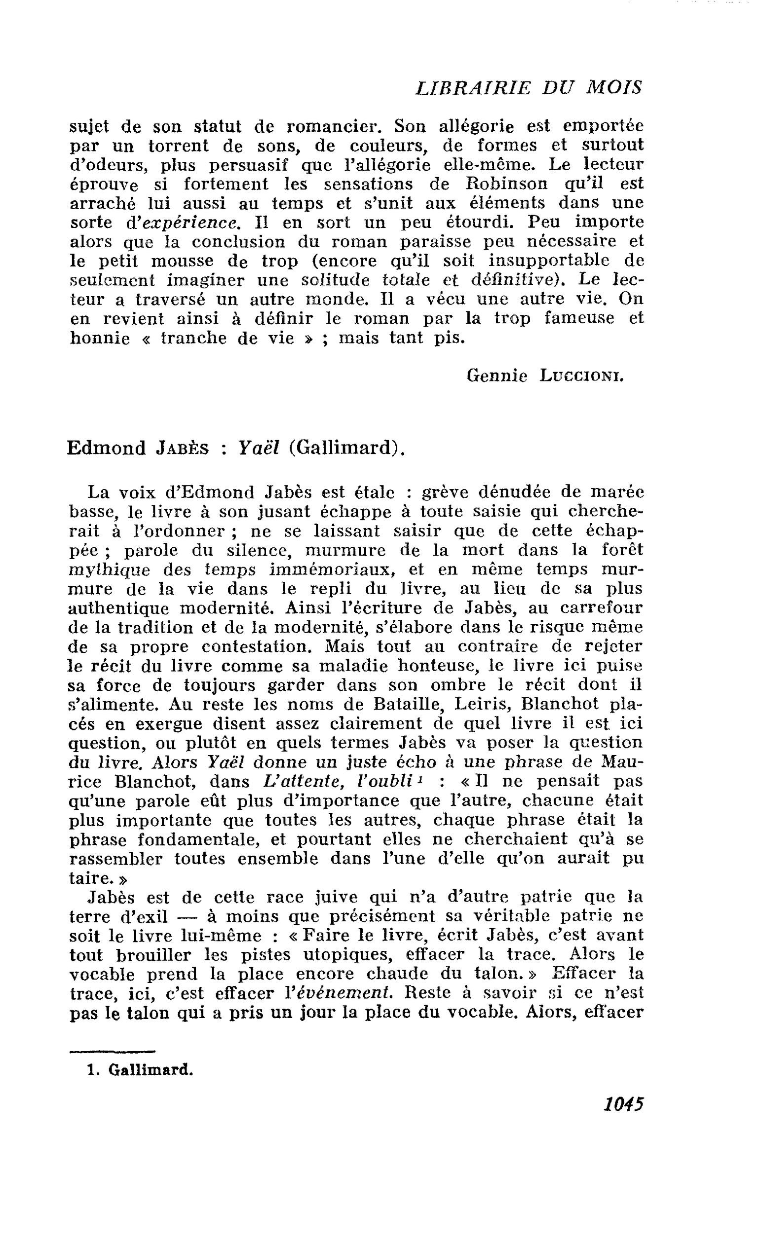 Edmond Jabès : Yaël