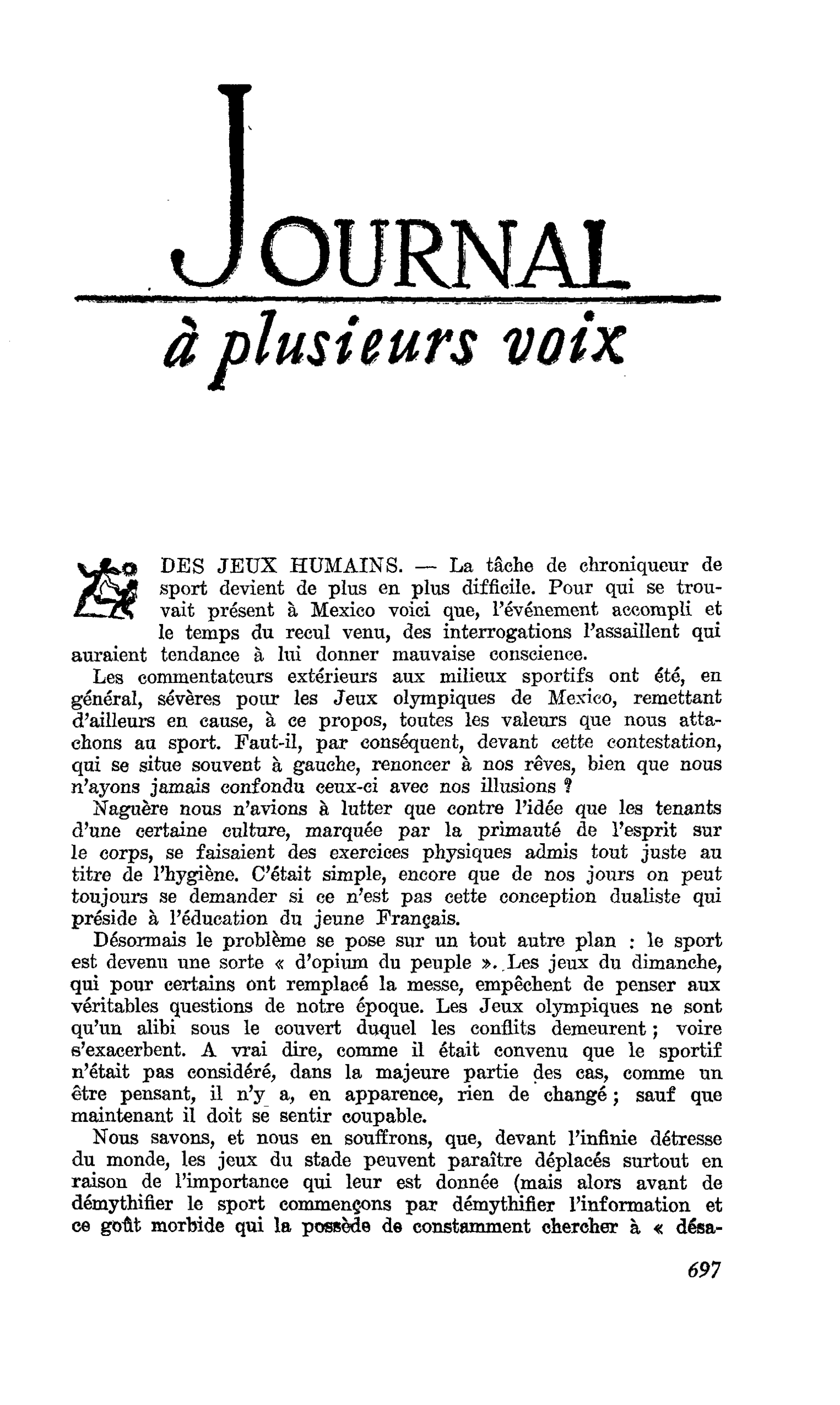 DES JEUX HUMAINS