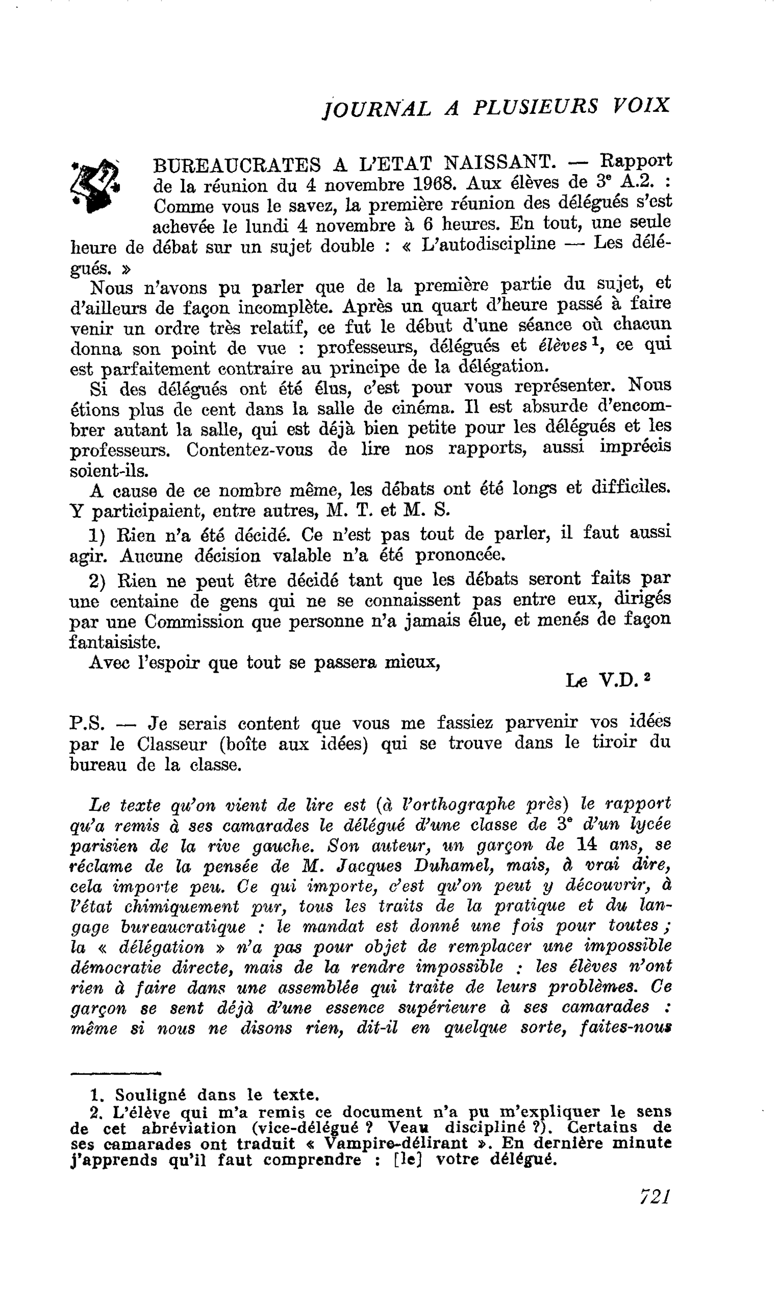 BUREAUCRATES A L’ETAT NAISSANT