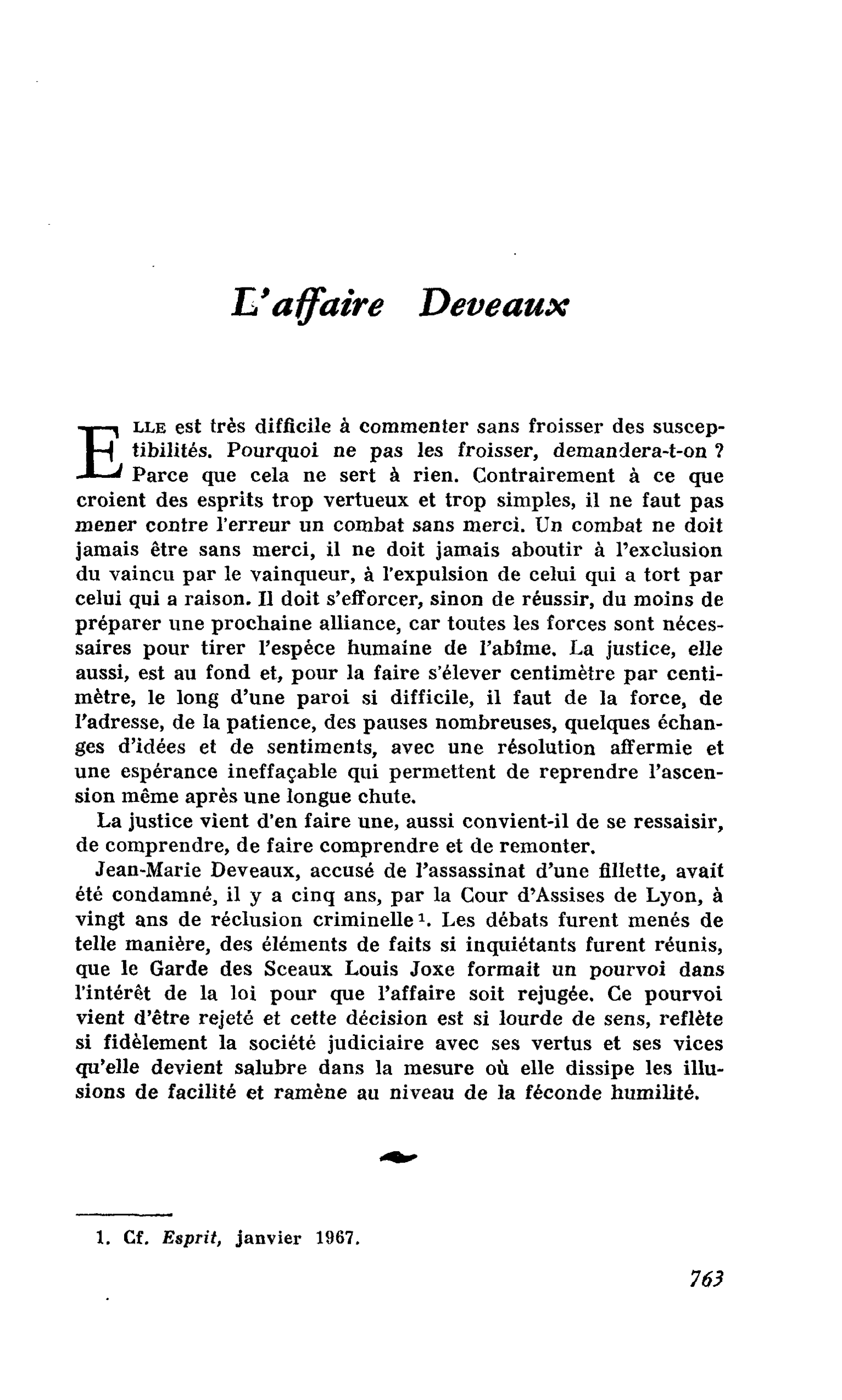 L’affaire Deveaux