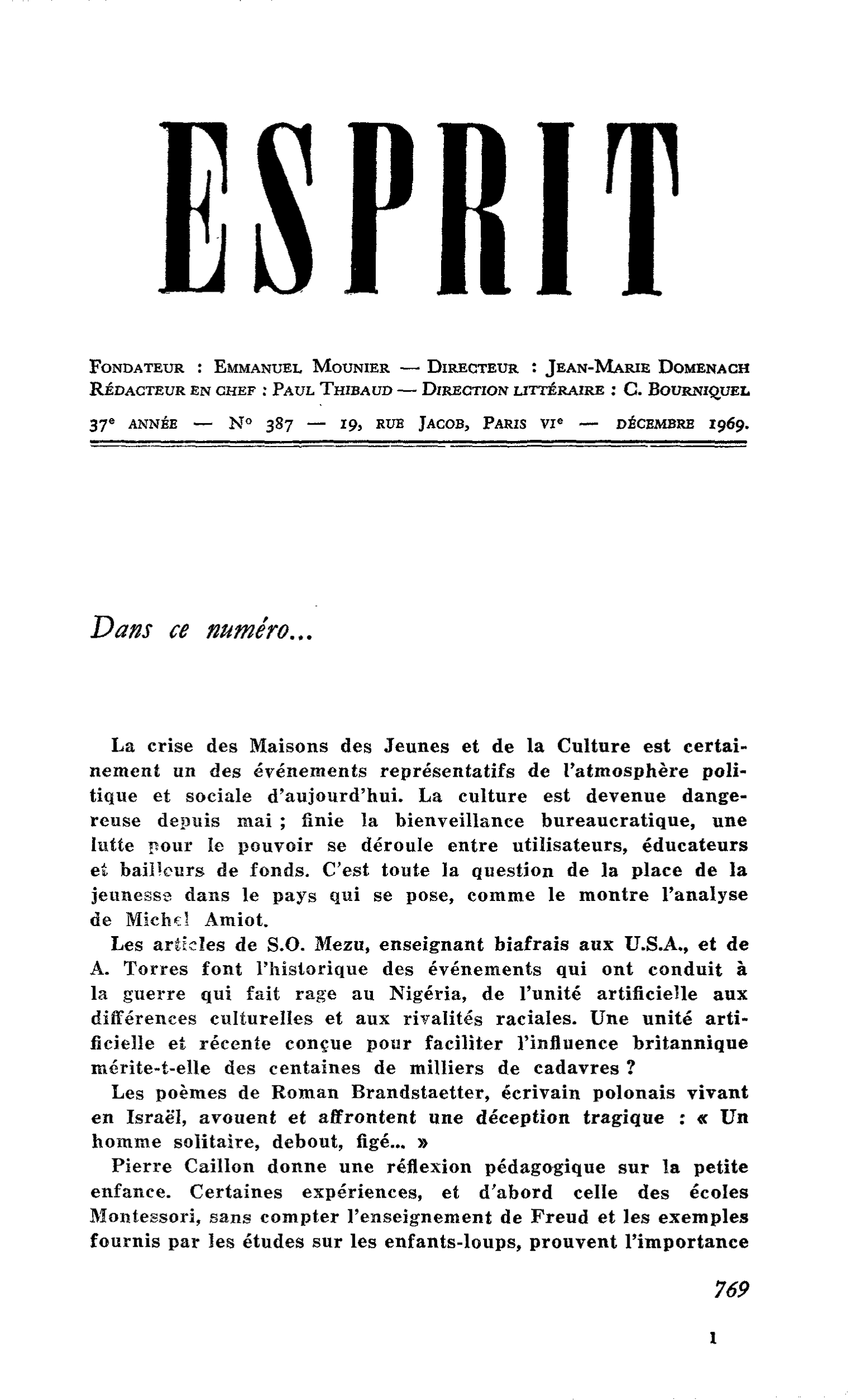 Dans ce numéro…