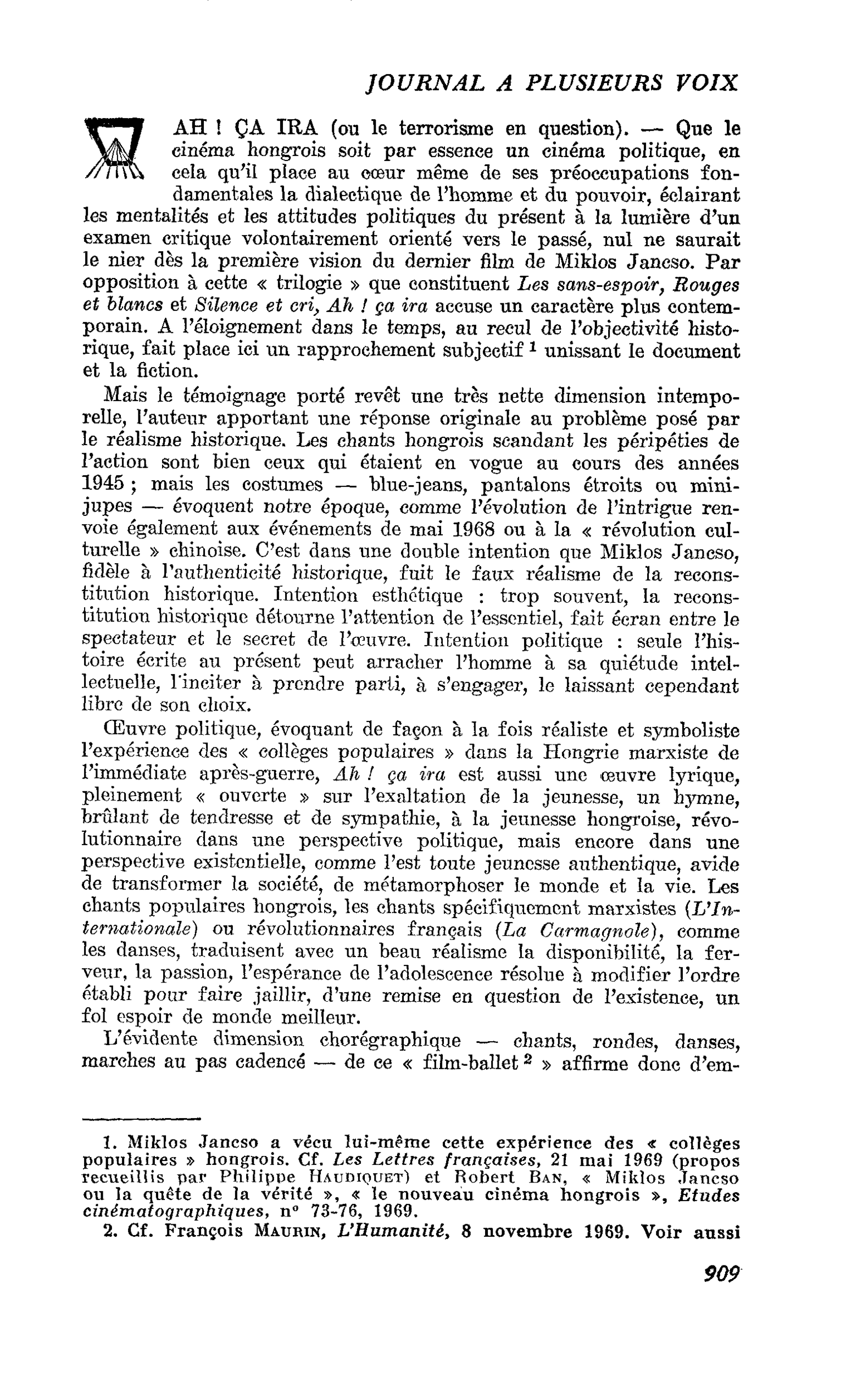 AH ! ÇA IRA (ou le terrorisme en question)