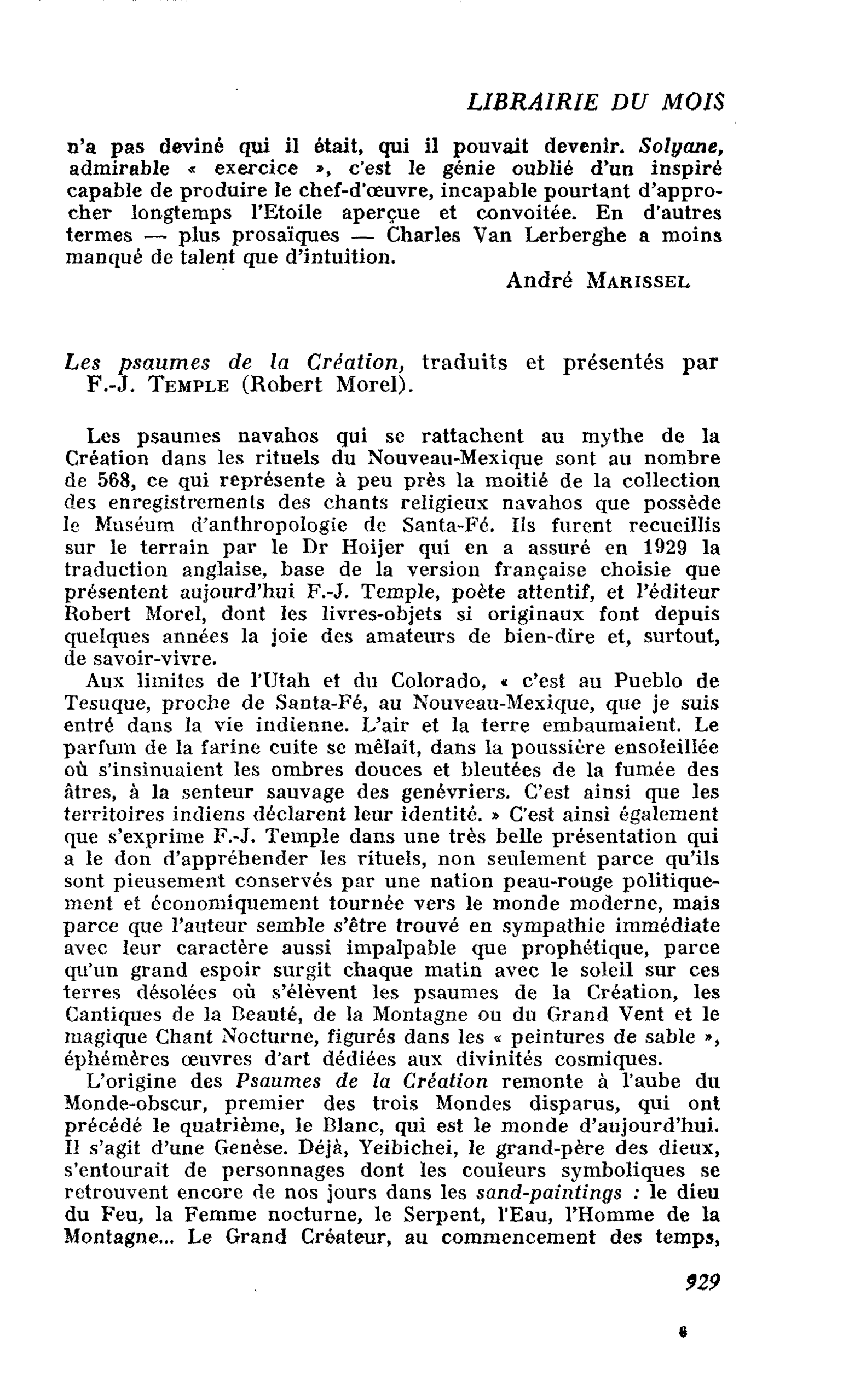 Les psaumes de la Création