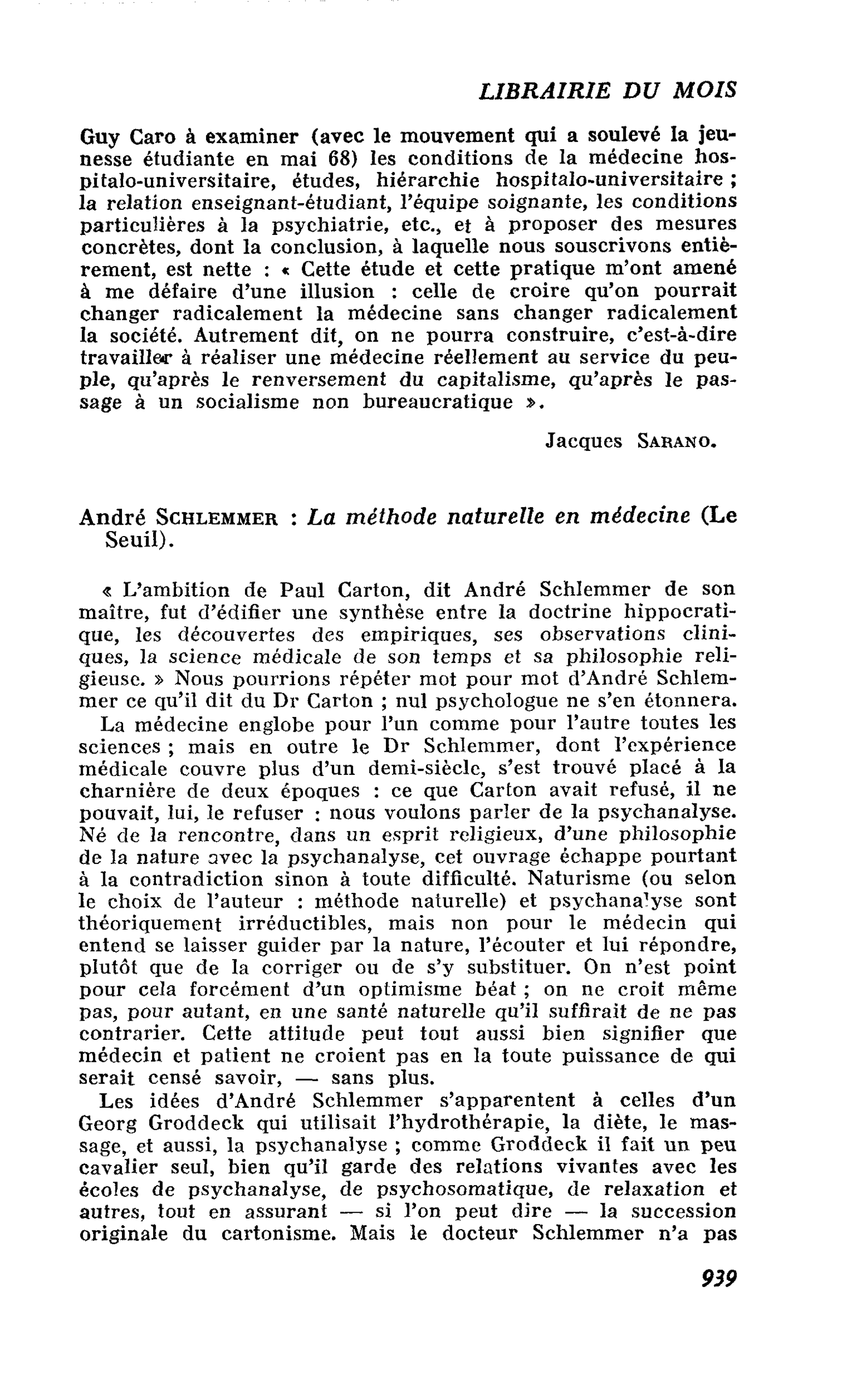 André Schlemmer : La méthode naturelle en médecine