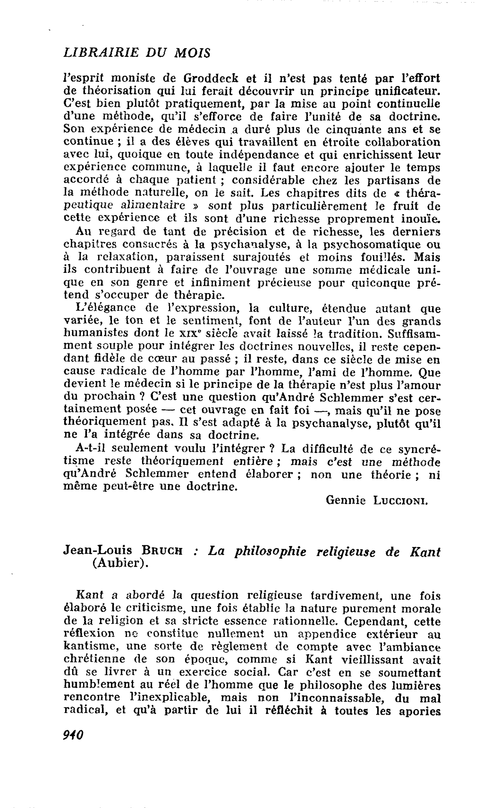 Jean-Louis Bruch : La philosophie religieuse de Kant