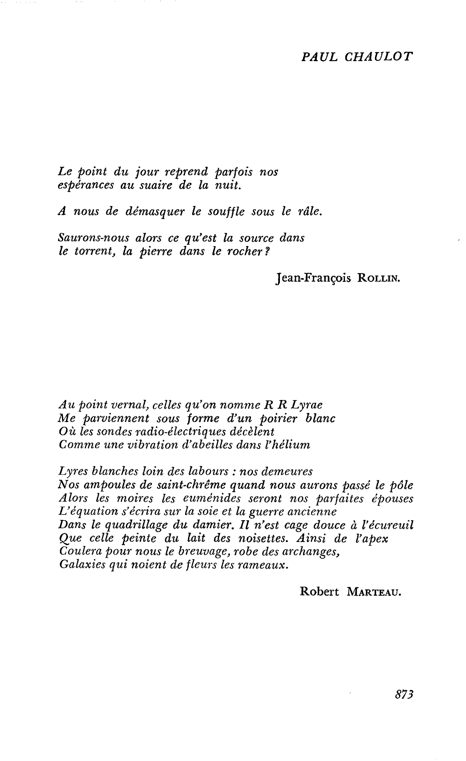 Un an déjà, Paul Chaulot