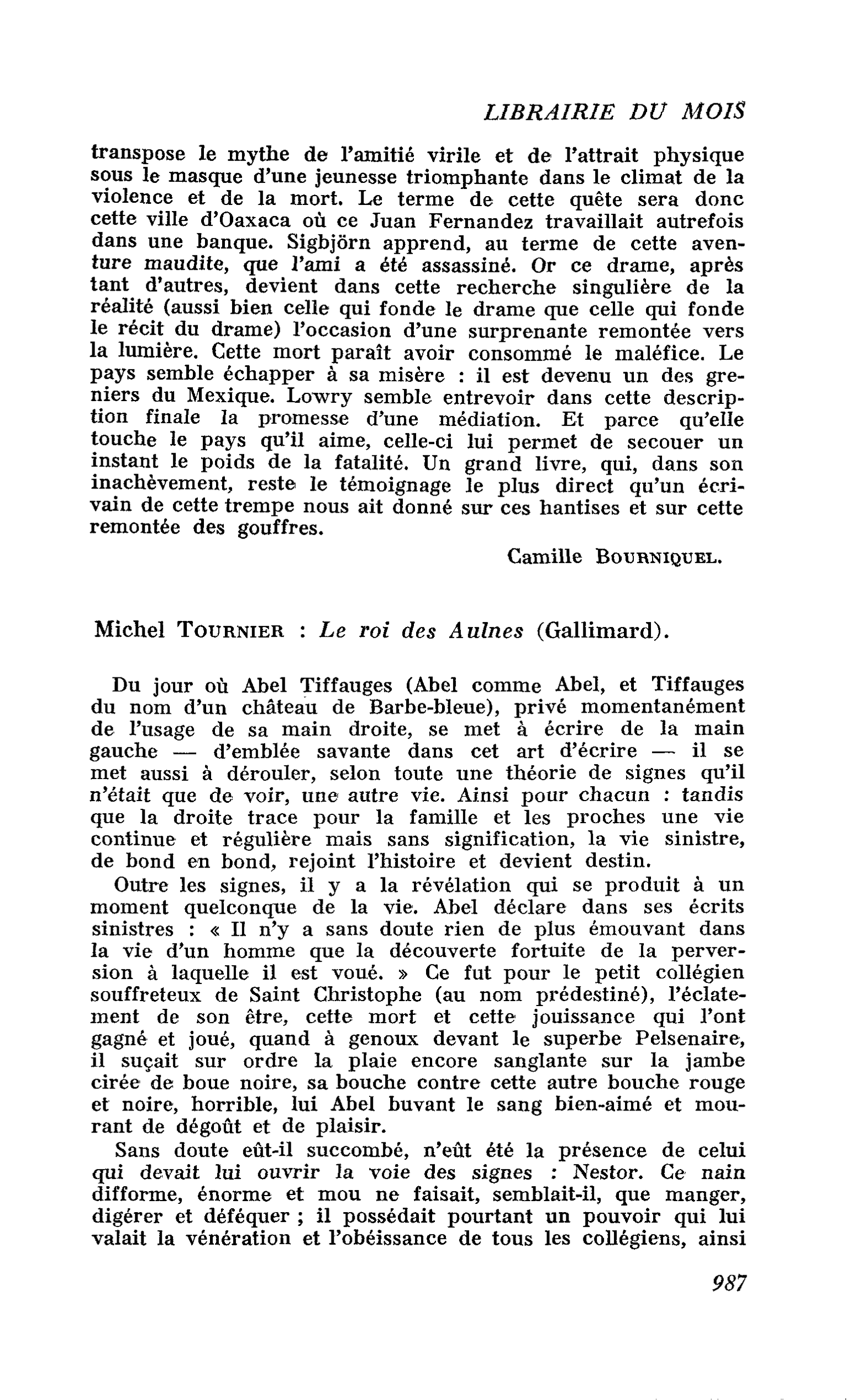 Michel Tournier : Le roi des Aulnes