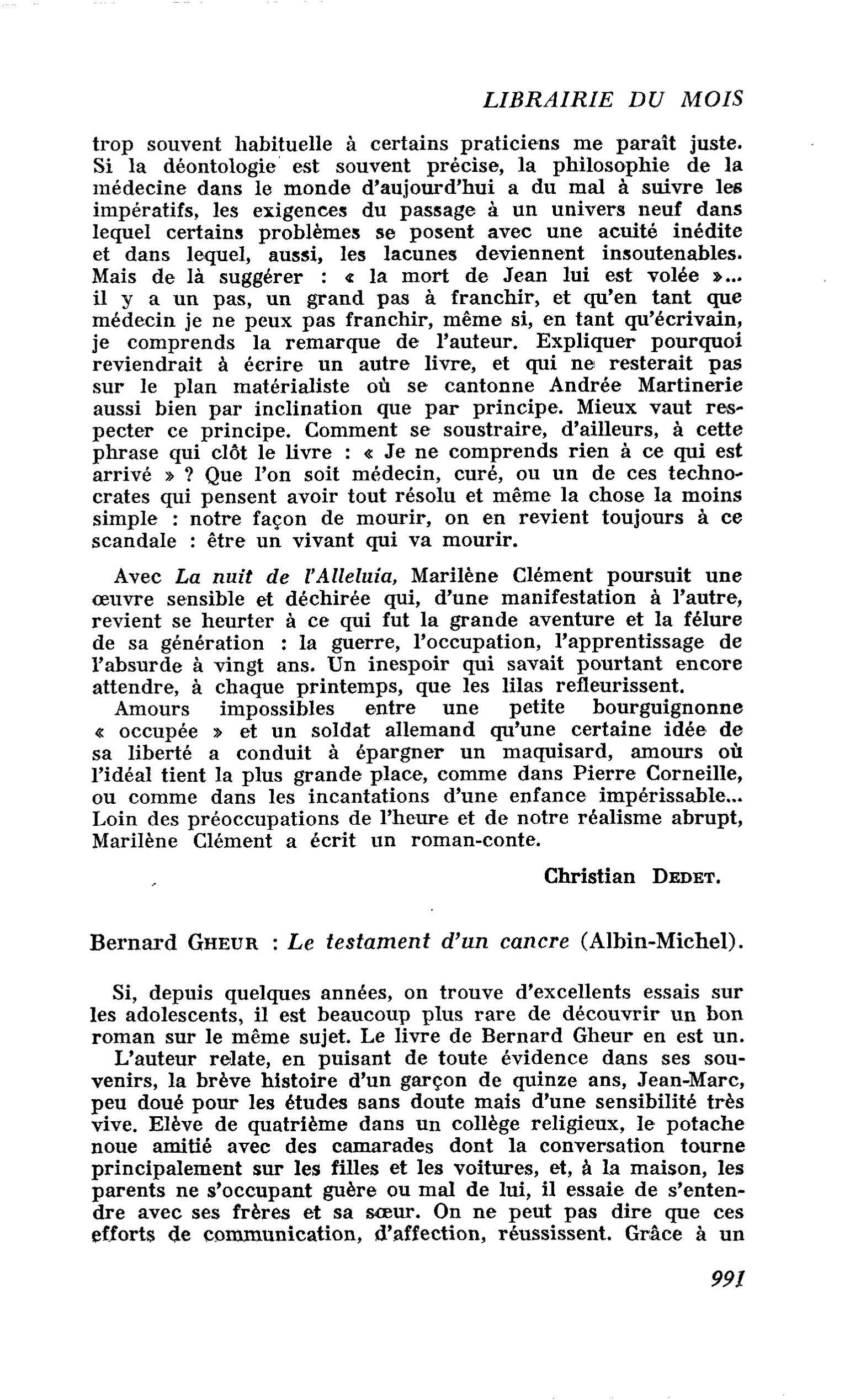 Bernard Gheur : Le testament d’un cancre