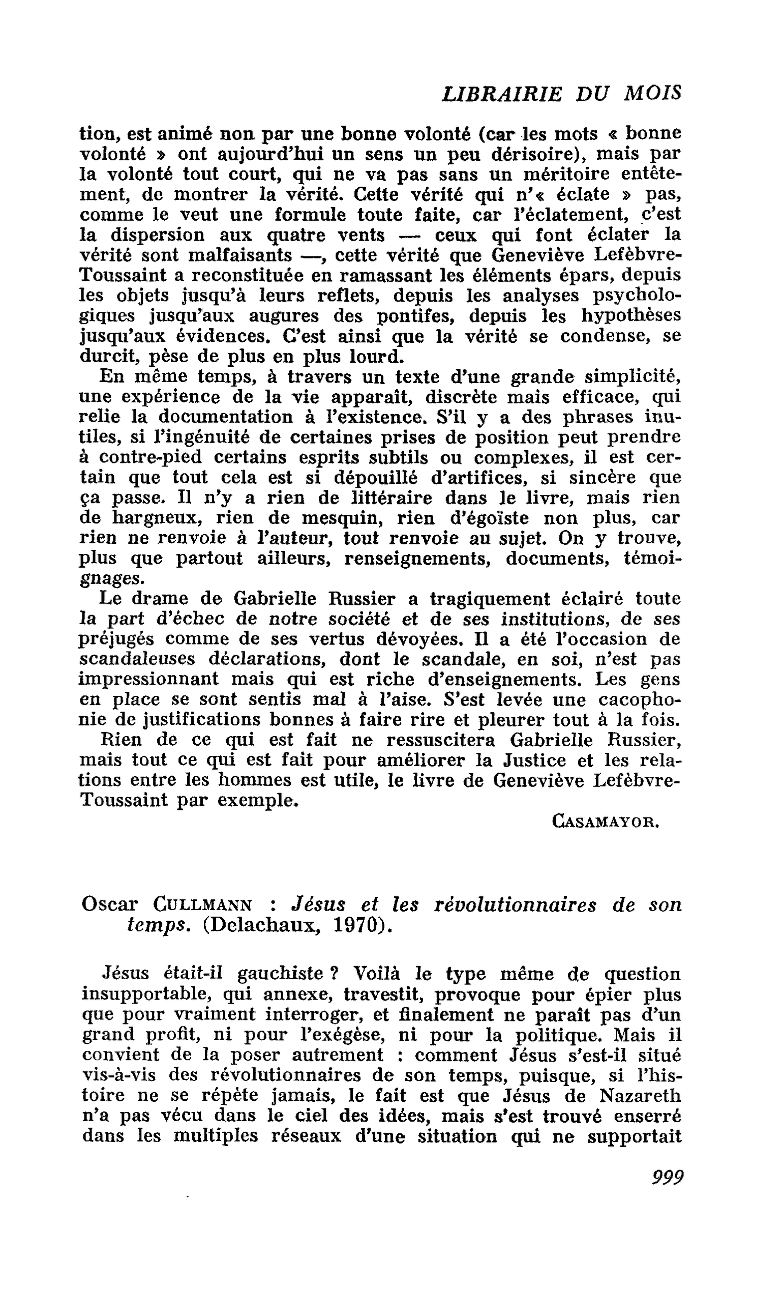 Oscar Cullmann : Jésus et les révolutionnaires de son temps