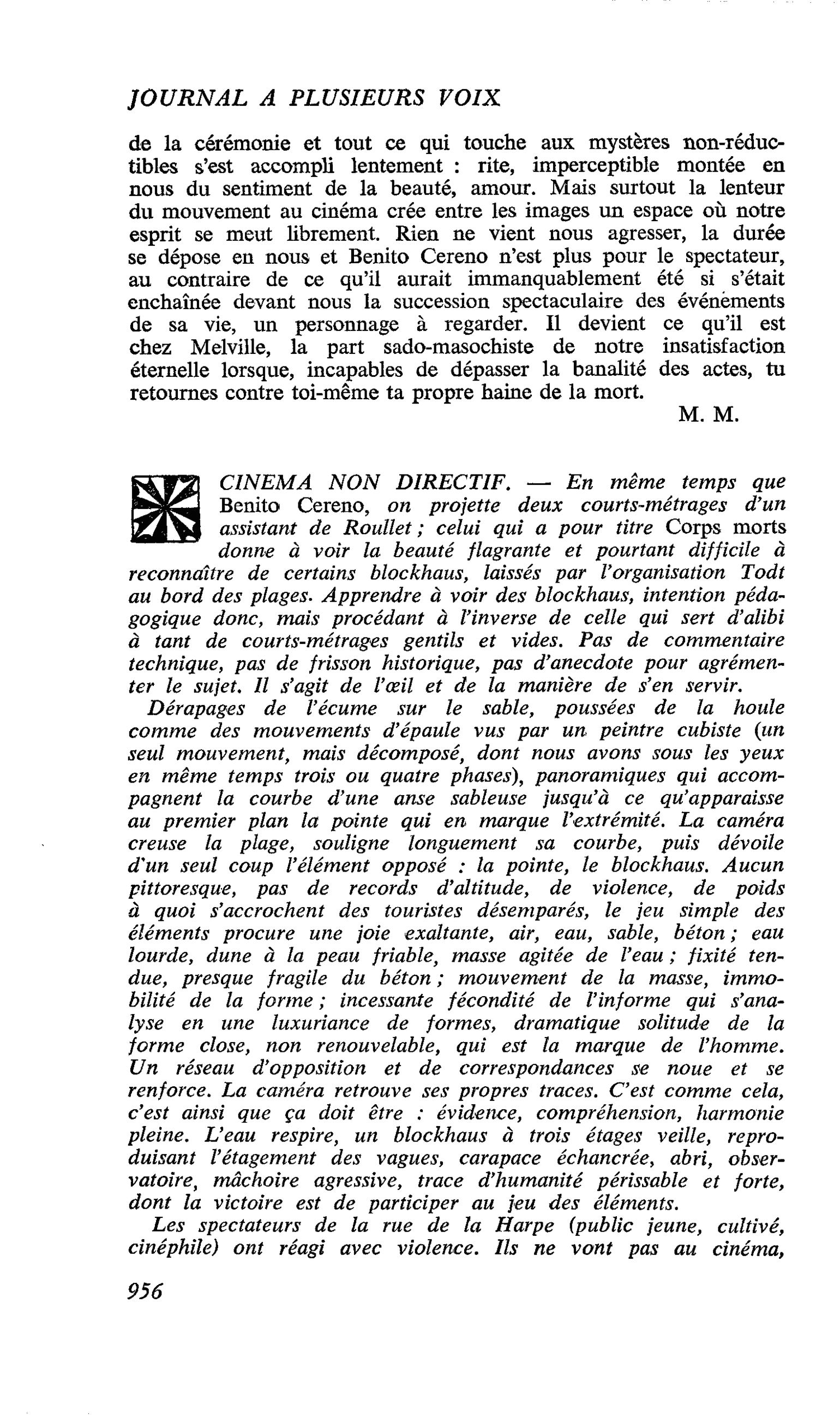 CINEMA NON DIRECTIF