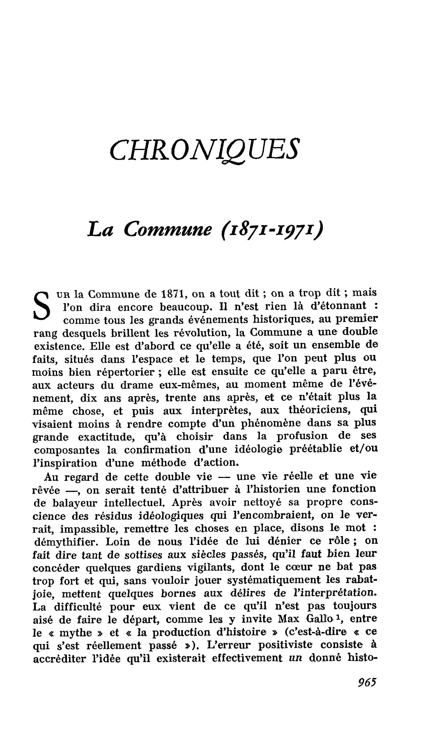La Commune (1871-1971)