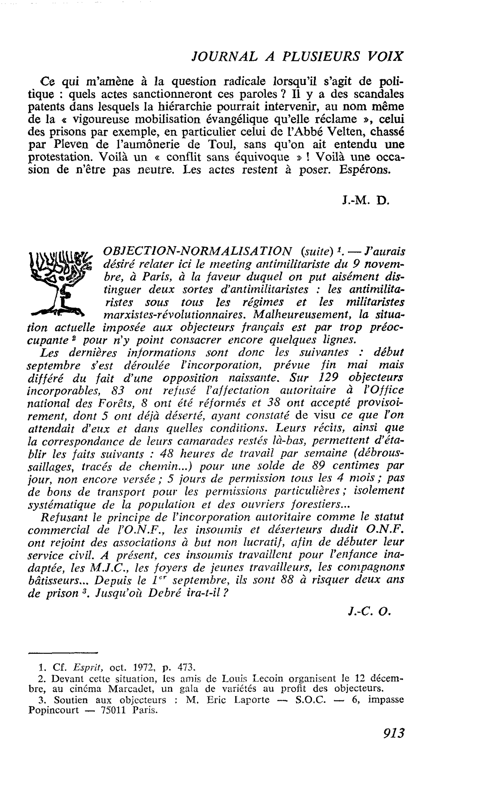 OBJECTION-NORMALISATION (suite)