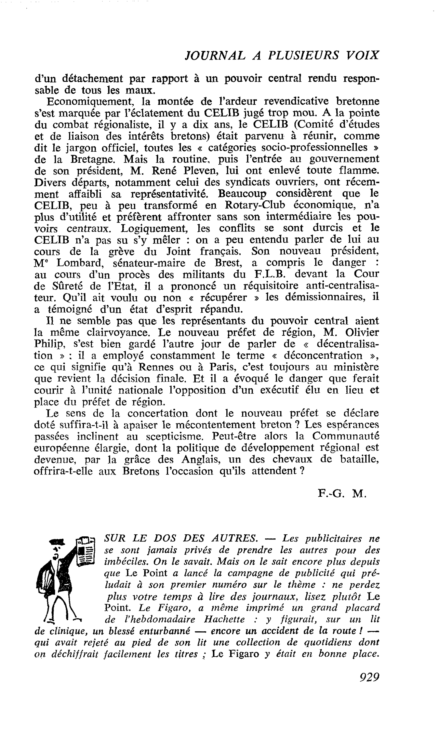 SUR LE DOS DES AUTRES
